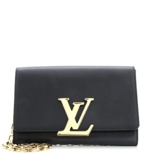 Pre-Loved Louis Vuitton Chain Louise Clutch Leather GM