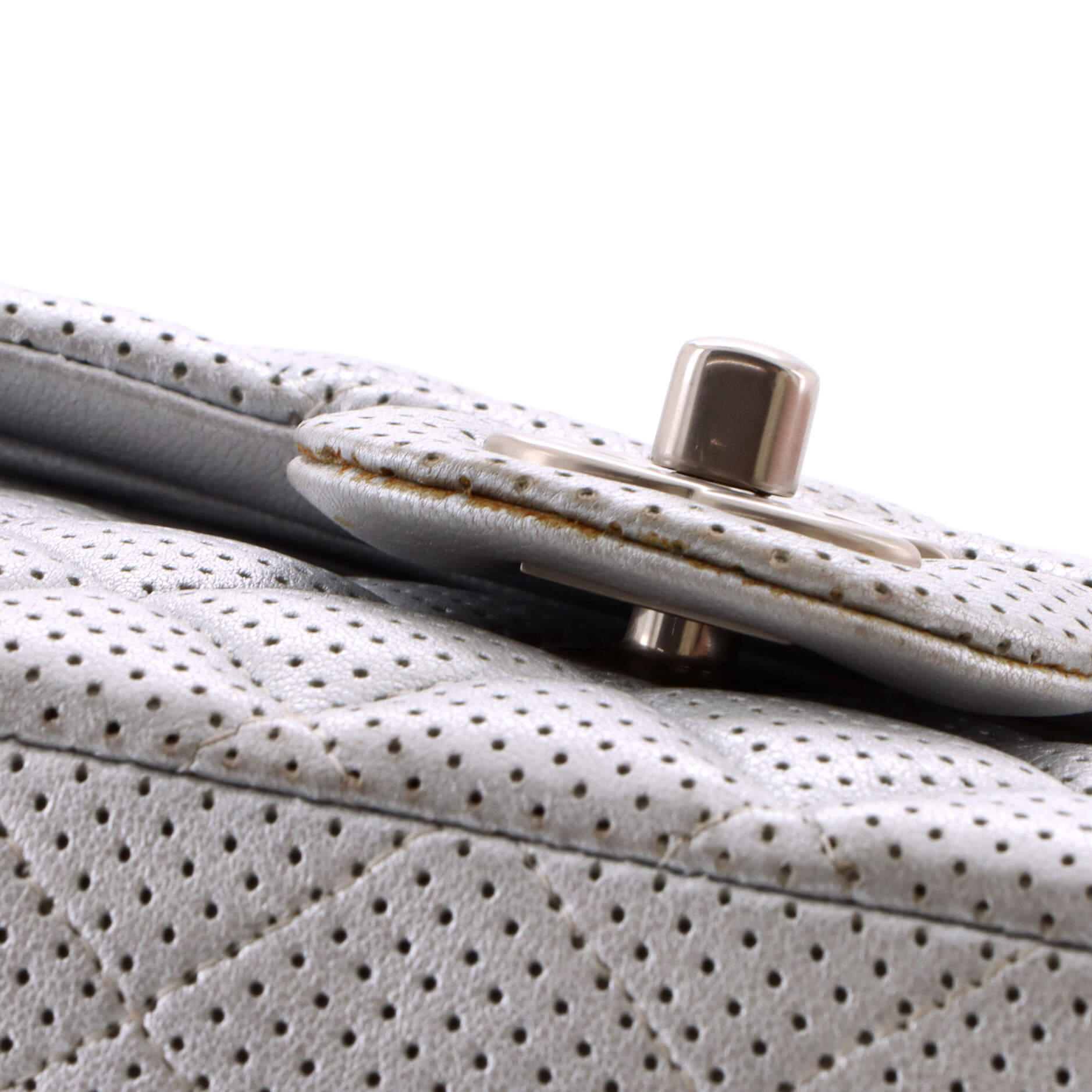 Pre-Loved Chanel Classic Double Flap Bag Quilted Perforated Lambskin Medium - Image 7