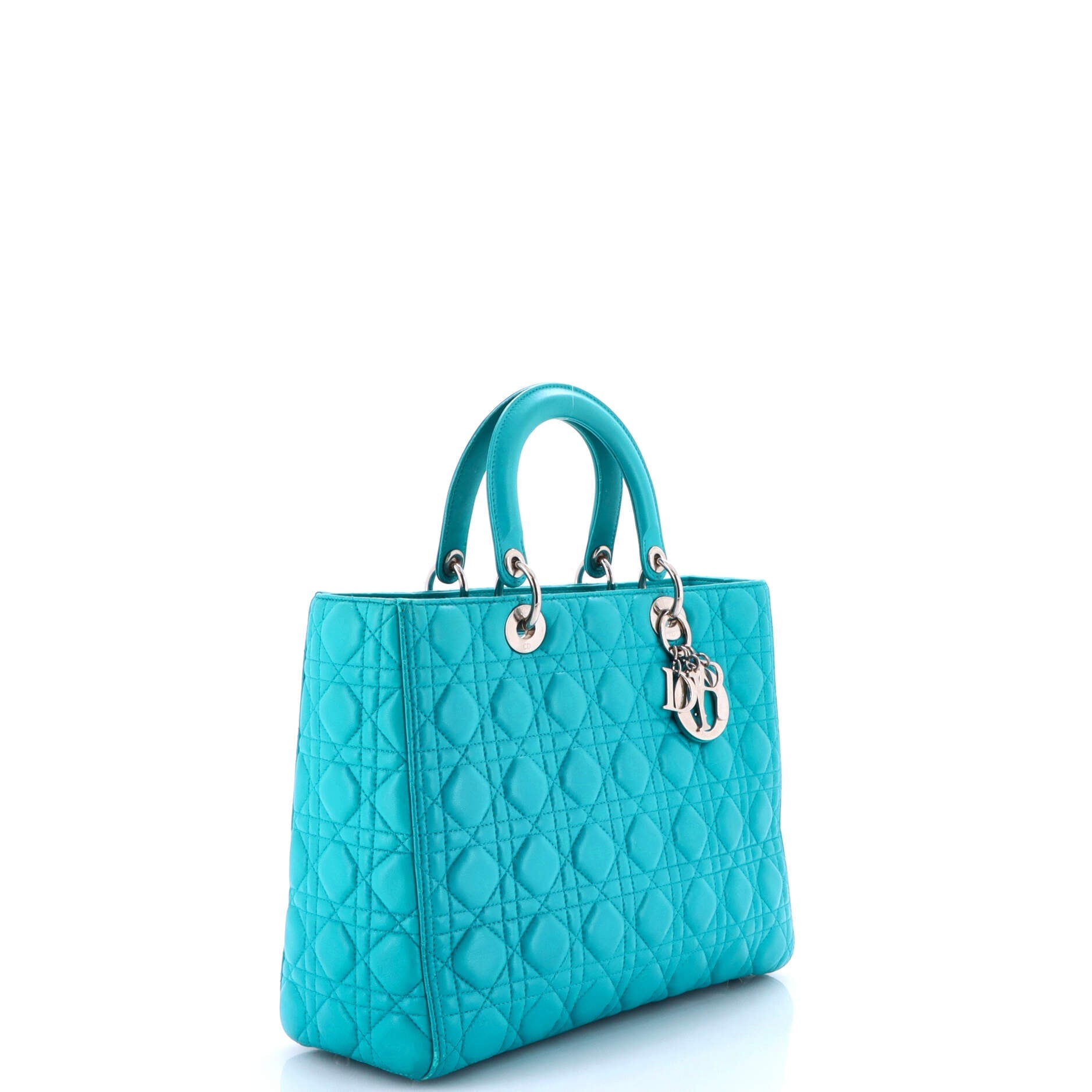 Pre-Loved Christian Dior Lady Dior Bag Cannage Quilt Lambskin Large - Image 2