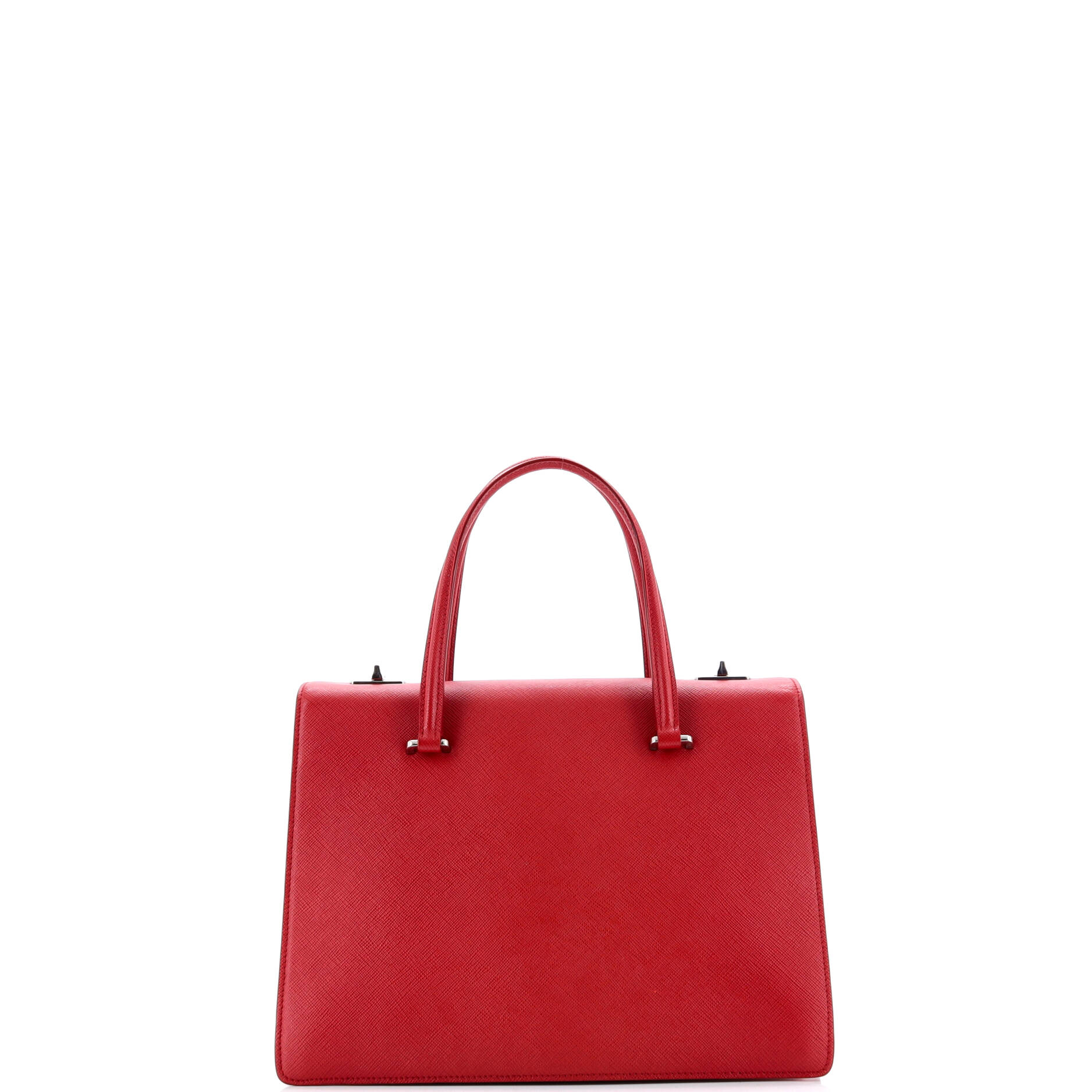 Pre-Loved Prada Turn Lock Tote Printed Saffiano Medium - Image 3