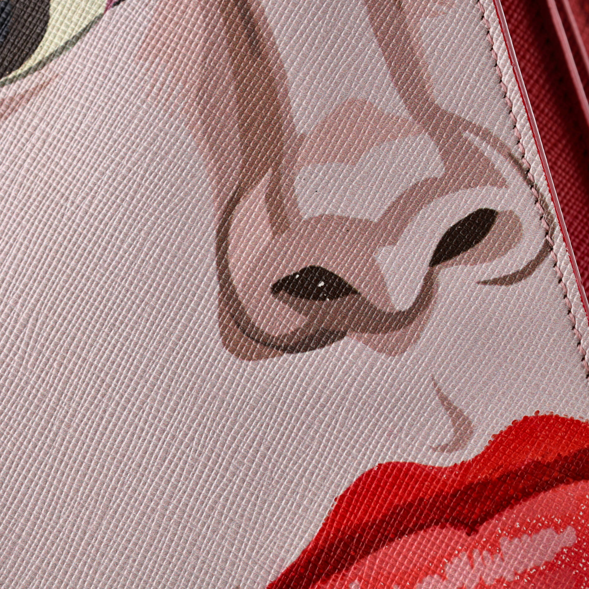 Pre-Loved Prada Turn Lock Tote Printed Saffiano Medium - Image 6