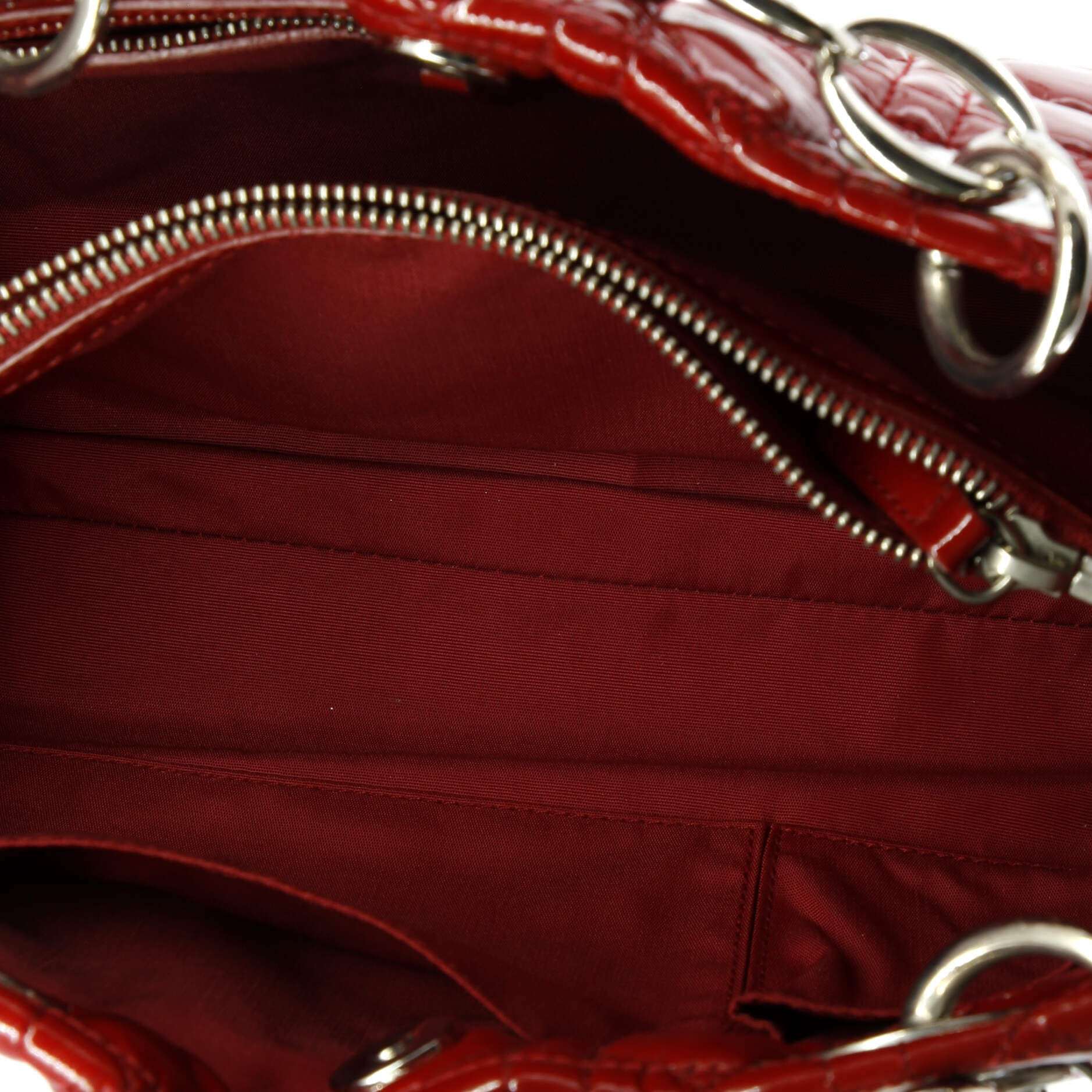 Pre-Loved Christian Dior Soft Shopping Tote Cannage Quilt Patent Small - Image 5