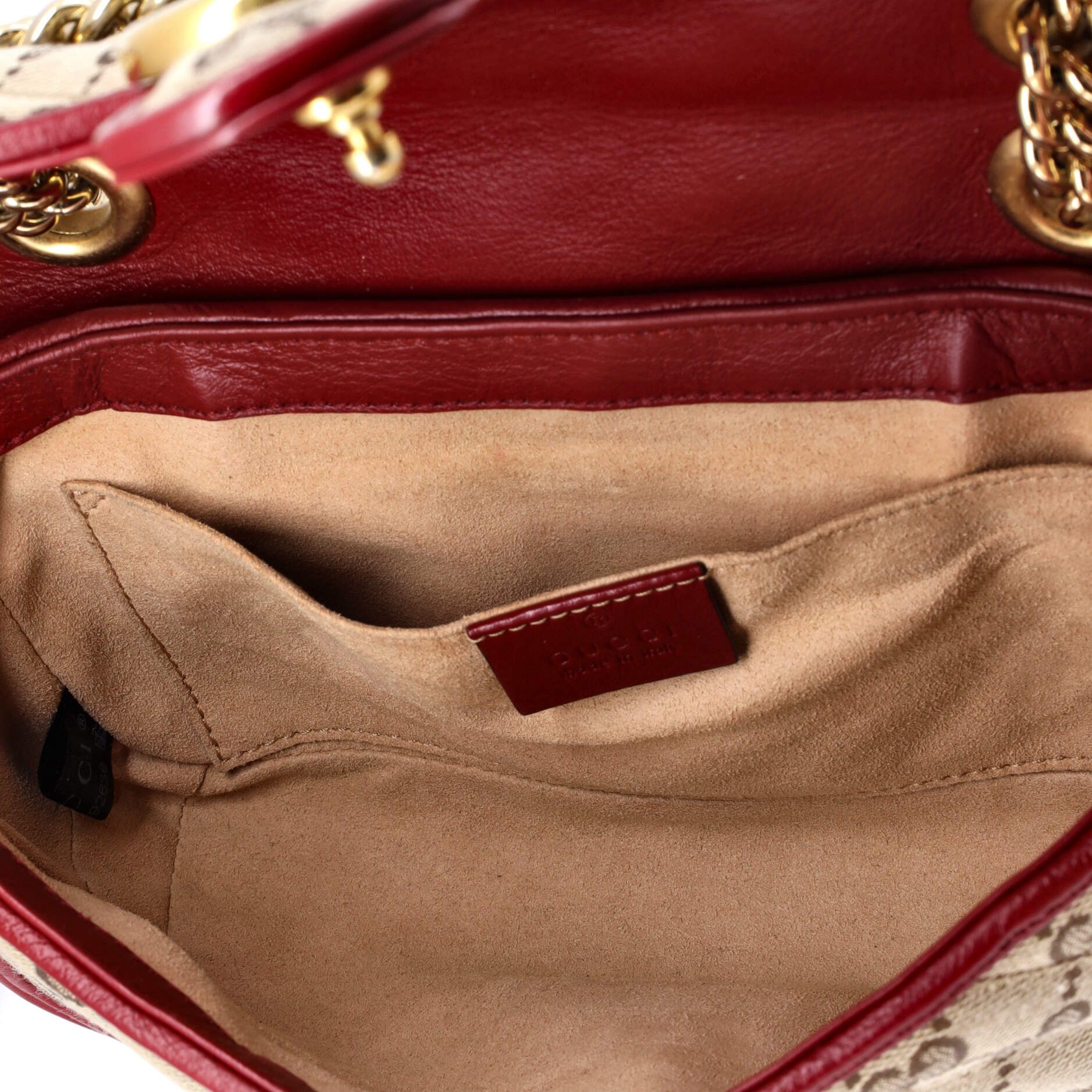 Pre-Loved Gucci GG Marmont Flap Bag Diagonal Quilted GG Canvas with Leather Mini - Image 10