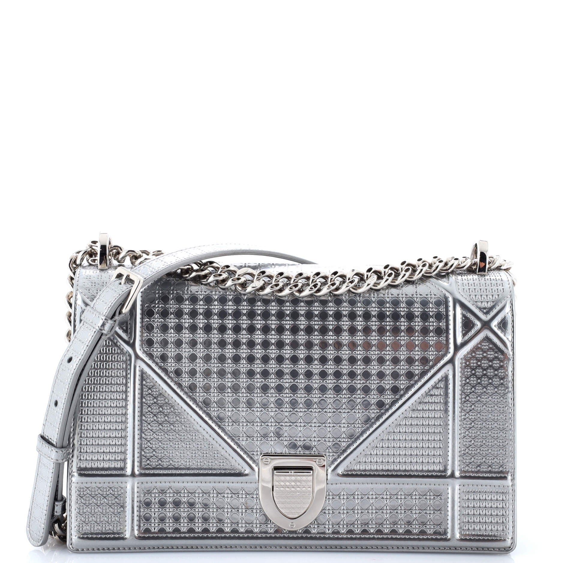 Pre-Loved Christian Dior Diorama Flap Bag Cannage Embossed Calfskin Medium