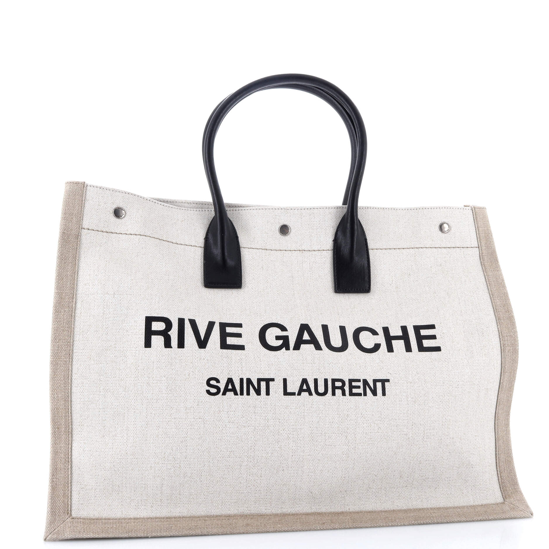 Pre-Loved Saint Laurent Rive Gauche Shopper Tote Canvas Large - Image 2