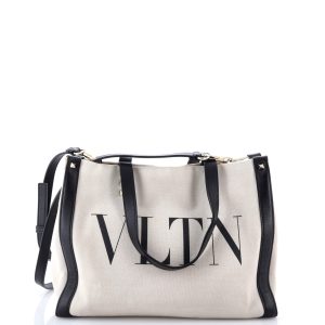 Pre-Loved Valentino Grande Plage VLTN Tote Canvas Small