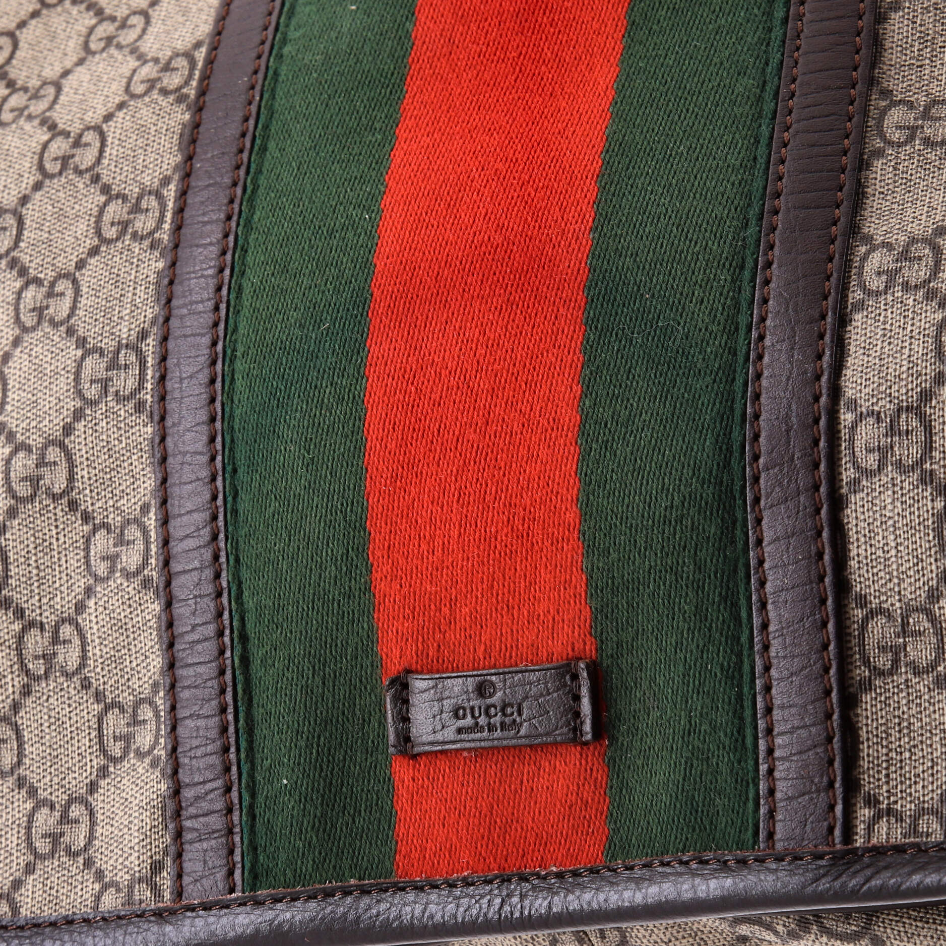 Pre-Loved Gucci Web Flap Messenger Bag GG Coated Canvas Medium - Image 6