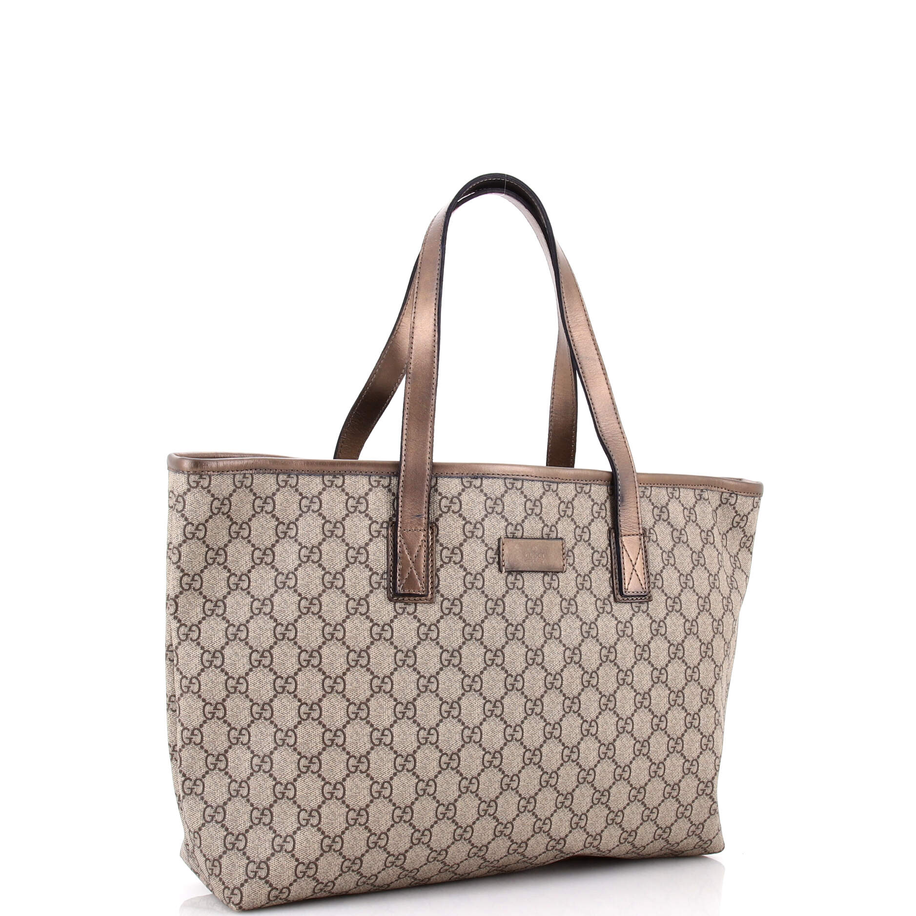 Pre-Loved Gucci Plus Tote GG Coated Canvas with Leather Large - Image 2