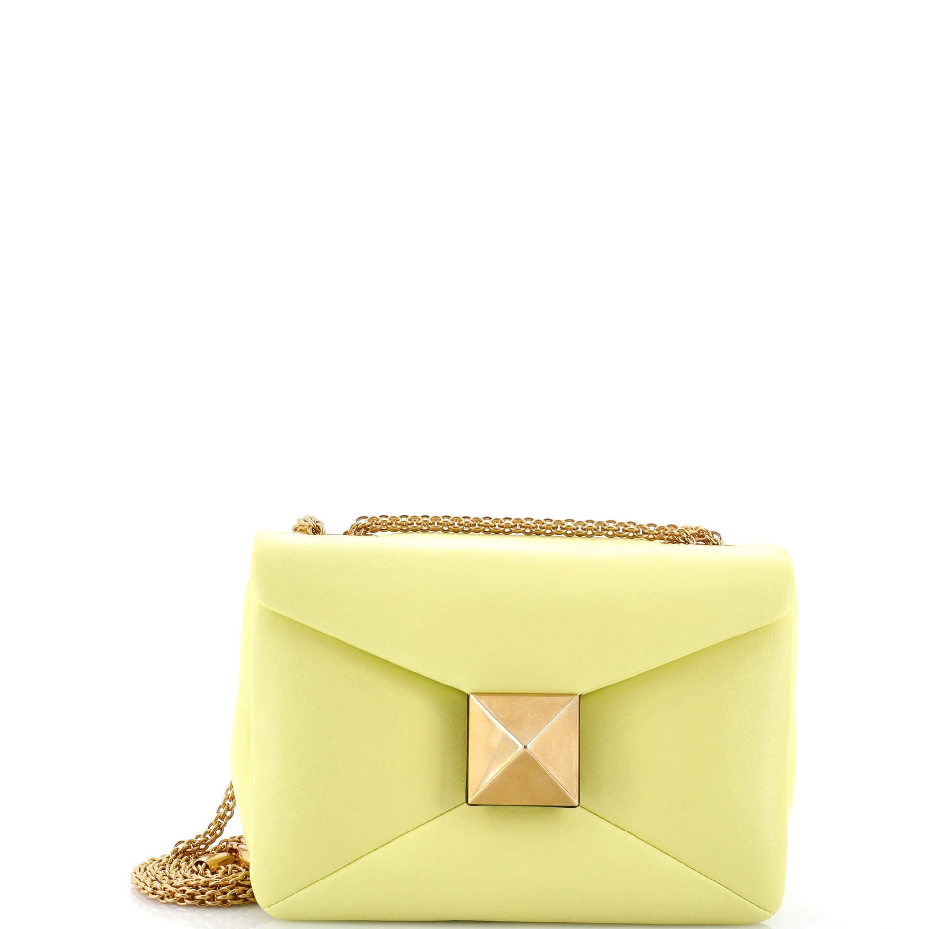 Pre-Loved Valentino One Stud Chain Flap Bag Leather Small