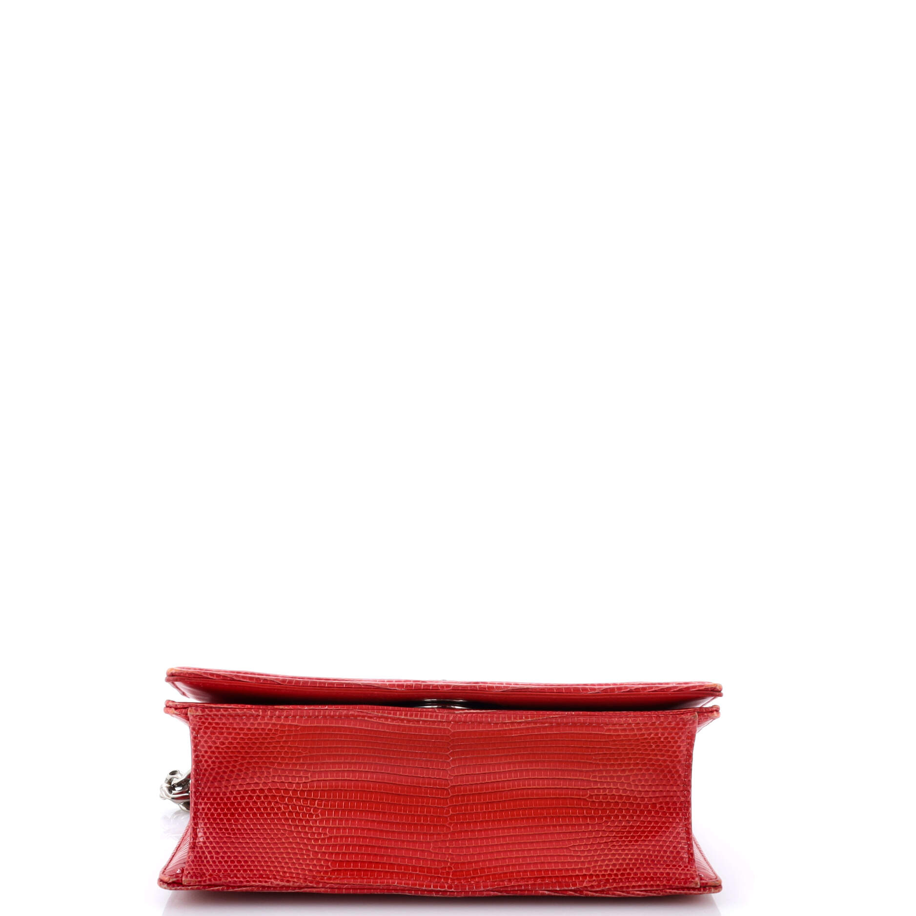 Pre-Loved Christian Dior Diorama Flap Bag Lizard Small - Image 4