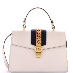 Pre-Loved Gucci Sylvie Top Handle Bag Leather Medium