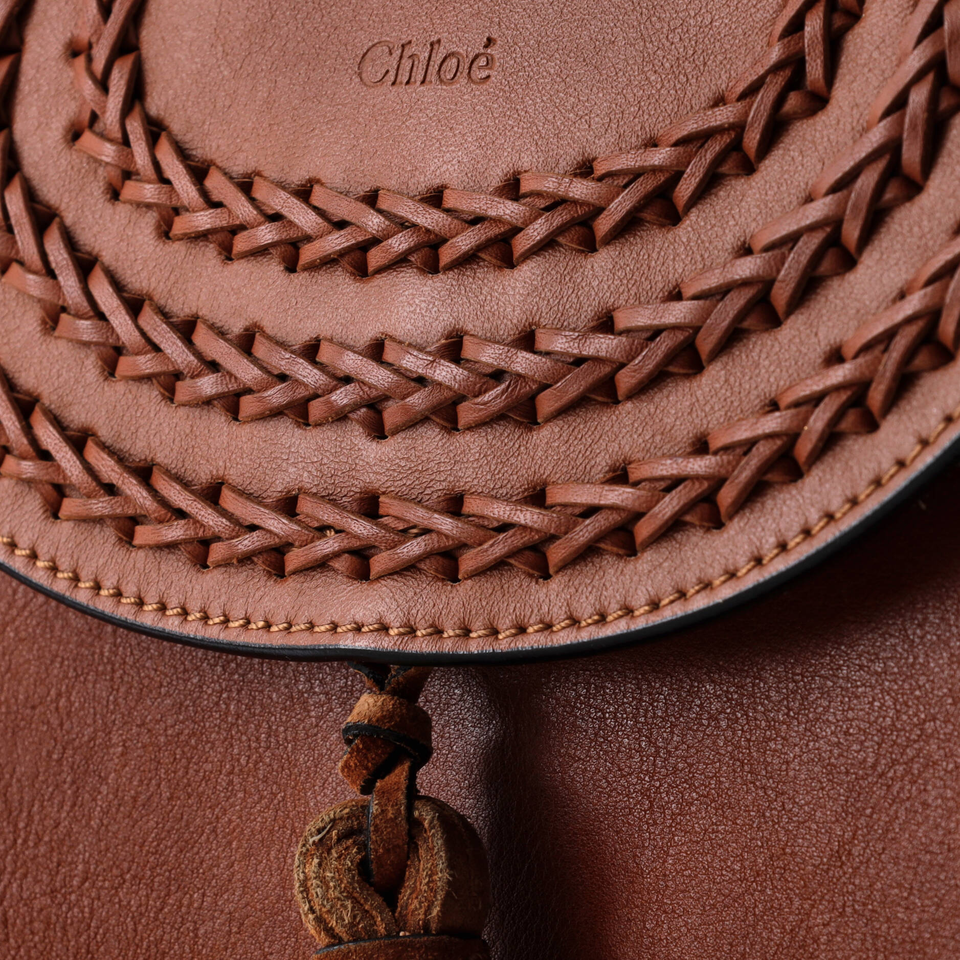 Pre-Loved Chloe Hudson Handbag Whipstitch Leather Small - Image 6