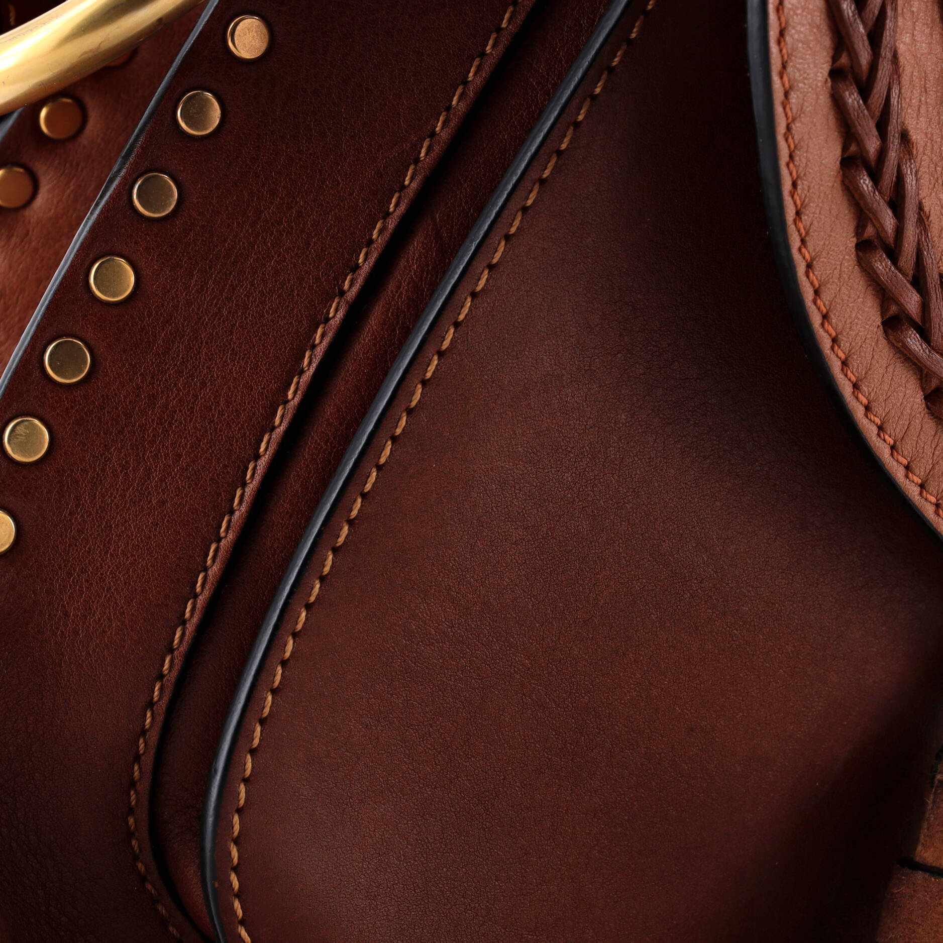 Pre-Loved Chloe Hudson Handbag Whipstitch Leather Small - Image 6