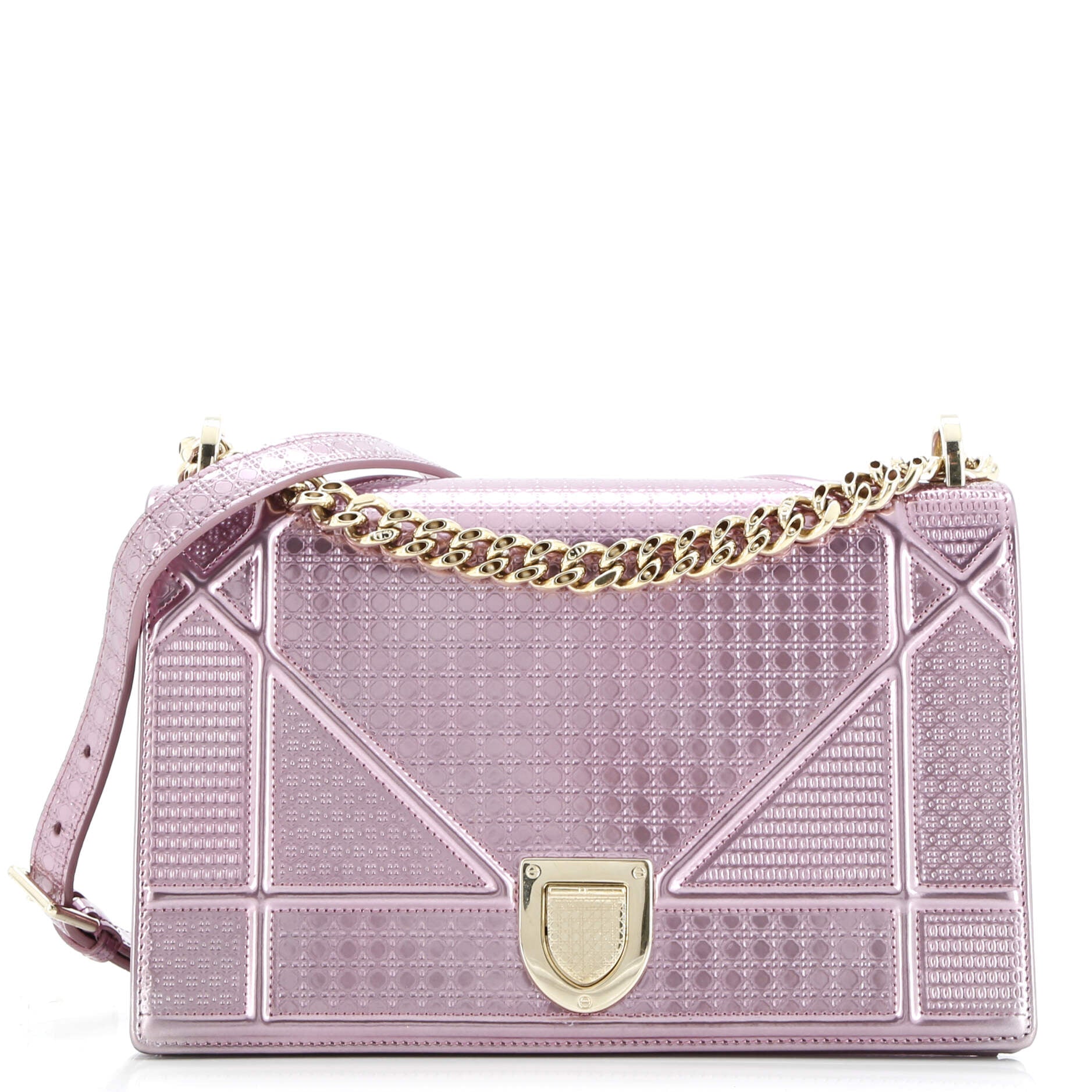 Pre-Loved Christian Dior Diorama Flap Bag Cannage Embossed Calfskin Medium