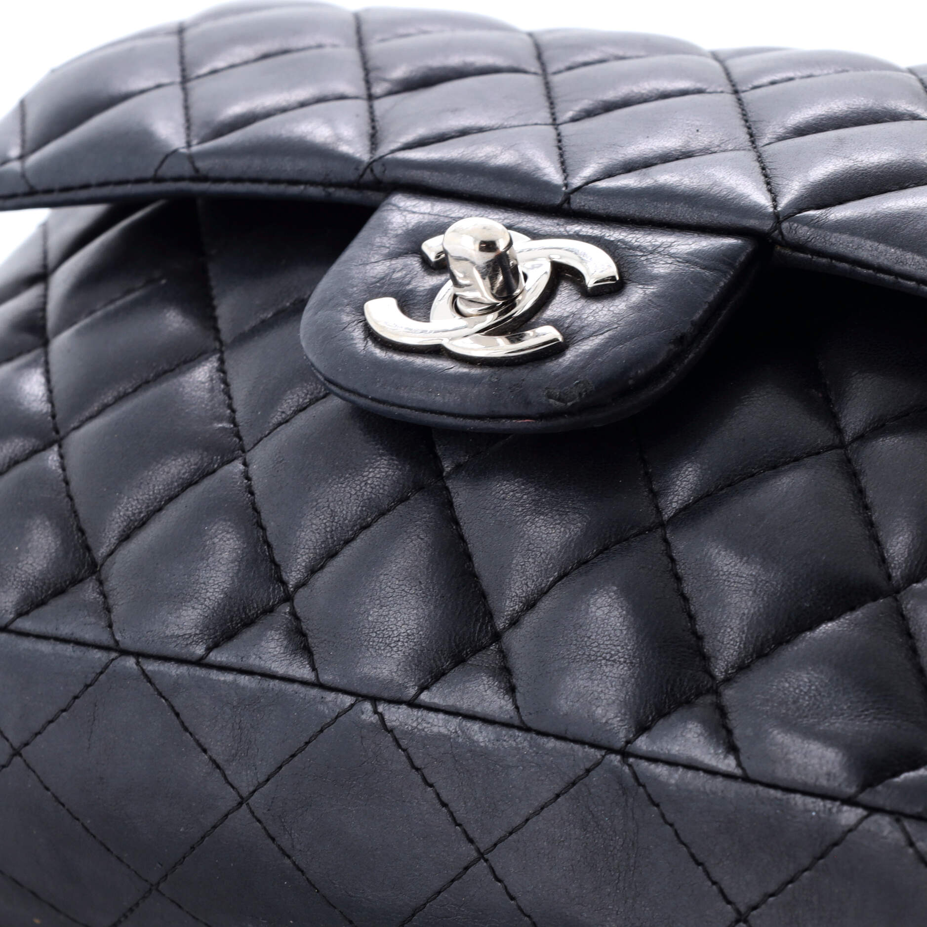 Pre-Loved Chanel Classic Double Flap Bag Quilted Lambskin Small - Image 8