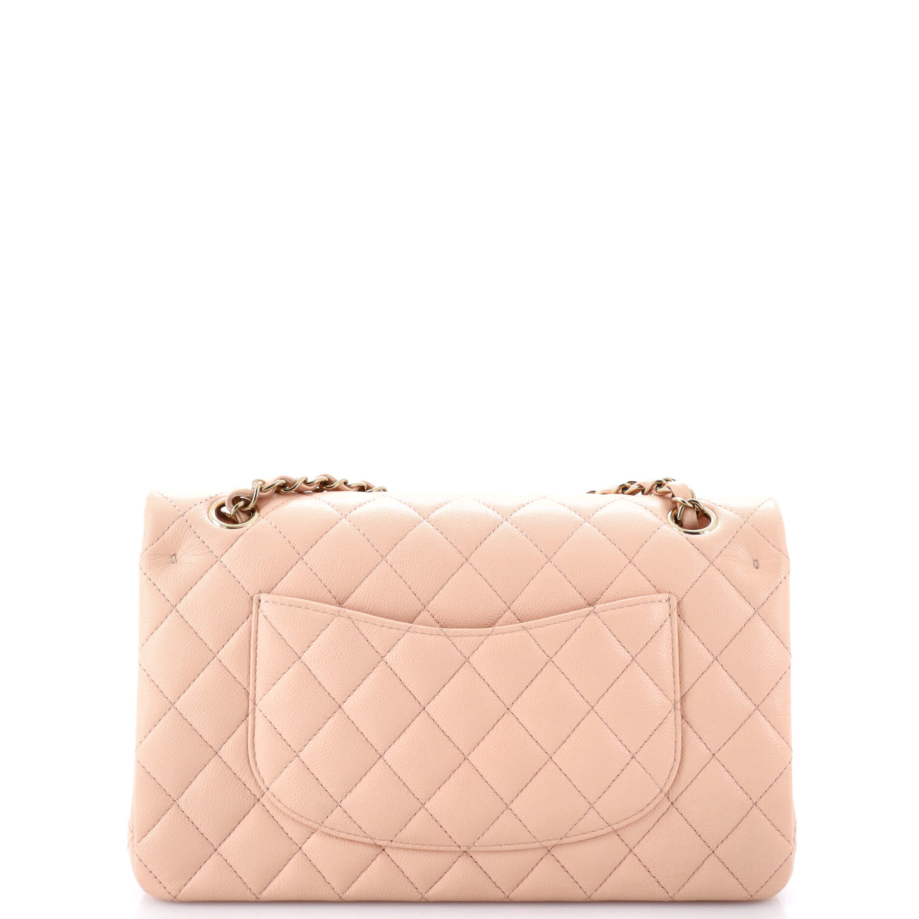 Pre-Loved Chanel Classic Double Flap Bag Quilted Caviar Medium - Image 3