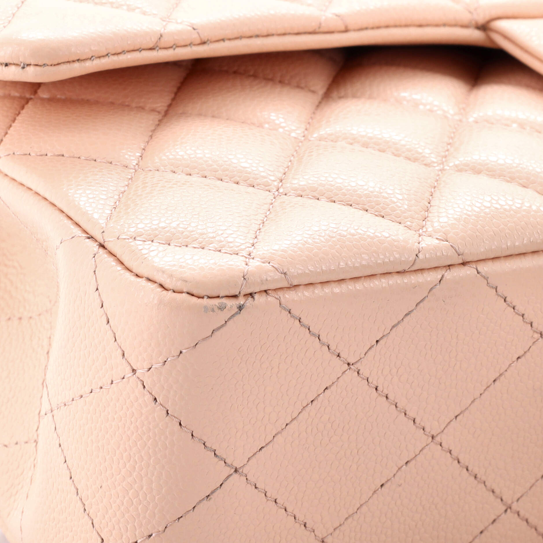 Pre-Loved Chanel Classic Double Flap Bag Quilted Caviar Medium - Image 7