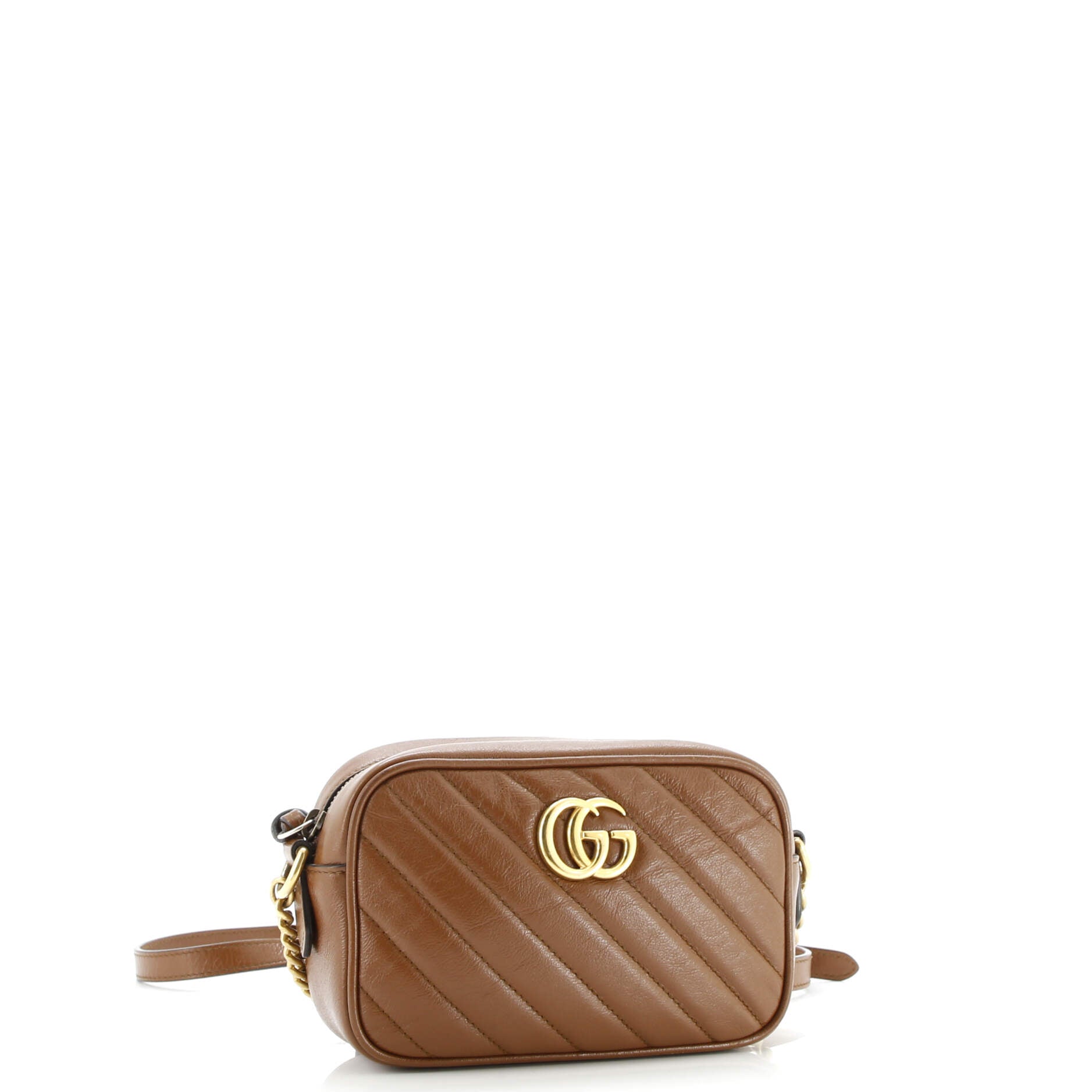 Pre-Loved Gucci GG Marmont Shoulder Bag Diagonal Quilted Leather Mini - Image 2