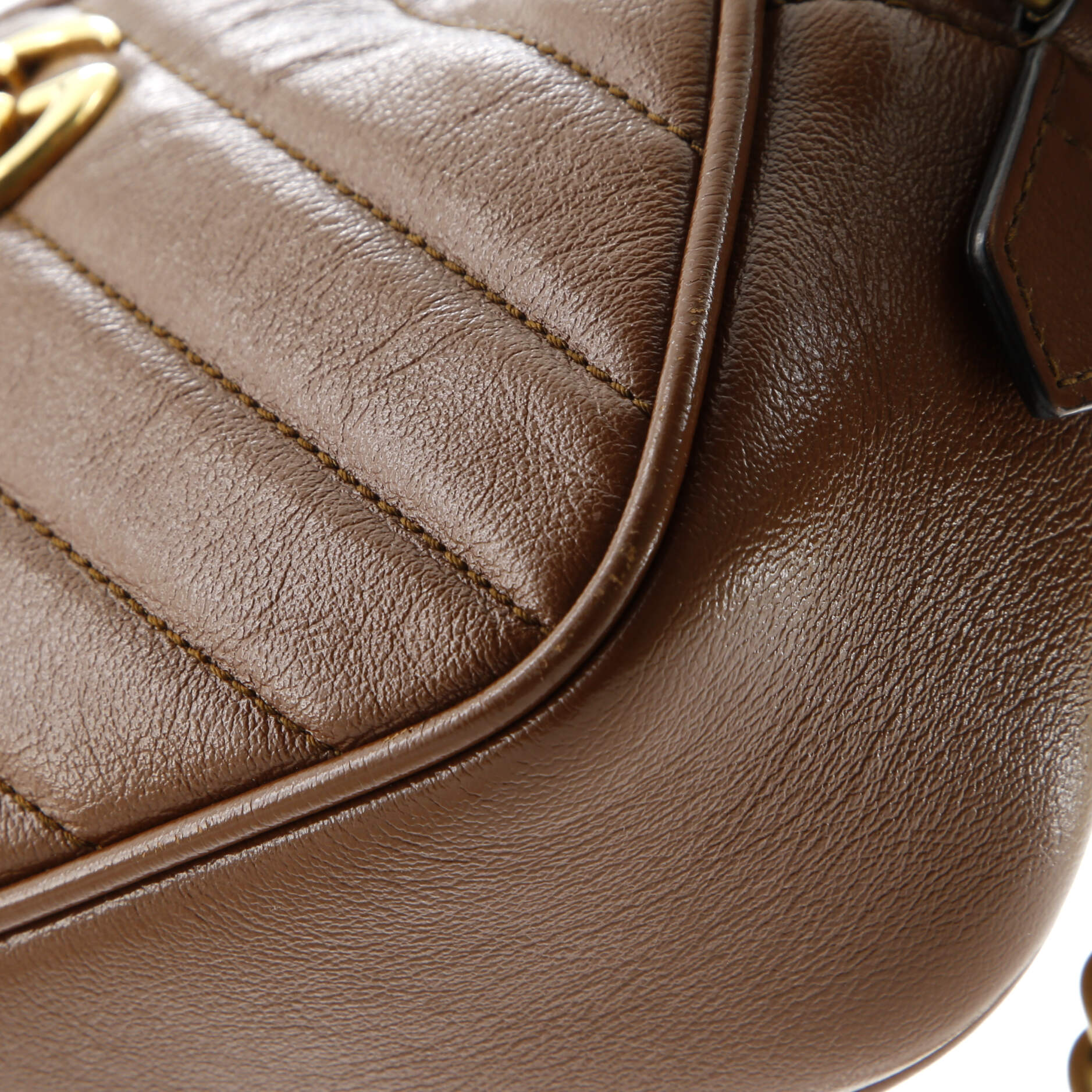 Pre-Loved Gucci GG Marmont Shoulder Bag Diagonal Quilted Leather Mini - Image 6