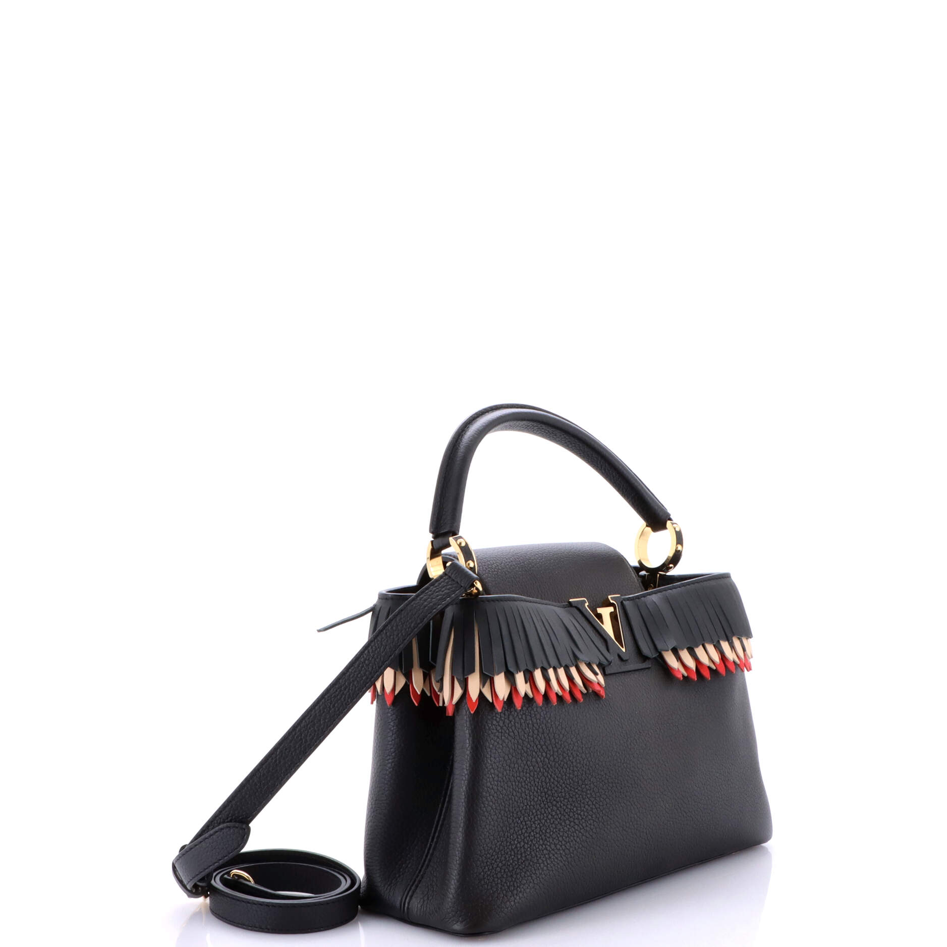 Pre-Loved Louis Vuitton Capucines Bag Leather with Fringe Detail PM - Image 2