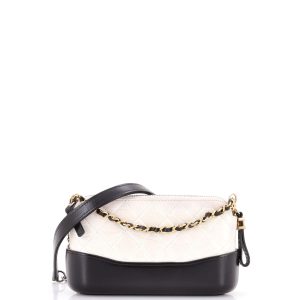 Pre-Loved Chanel Gabrielle Double Zip Clutch with Chain Quilted Aged Calfskin