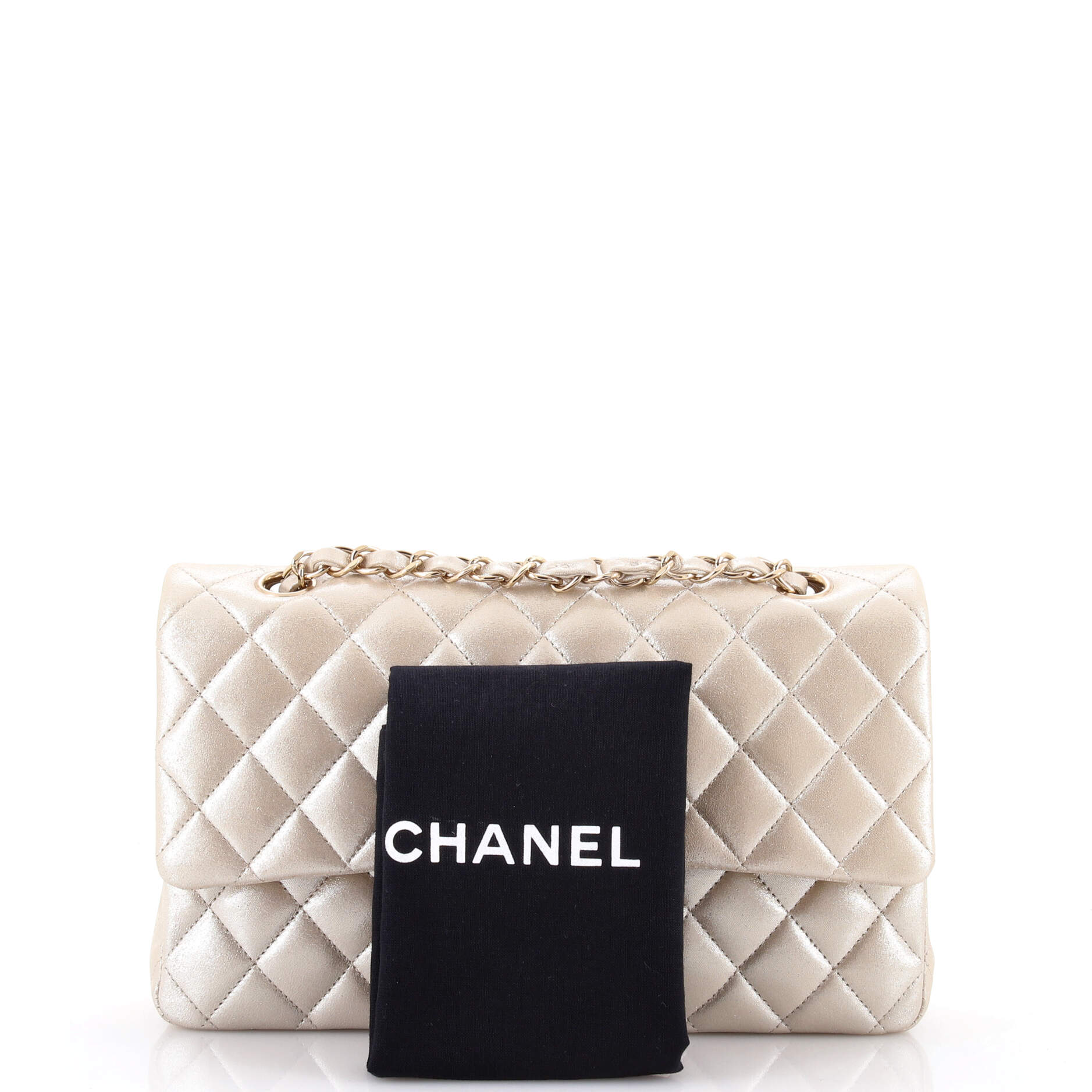 Pre-Loved Chanel Classic Double Flap Bag Quilted Iridescent Calfskin Medium - Image 2