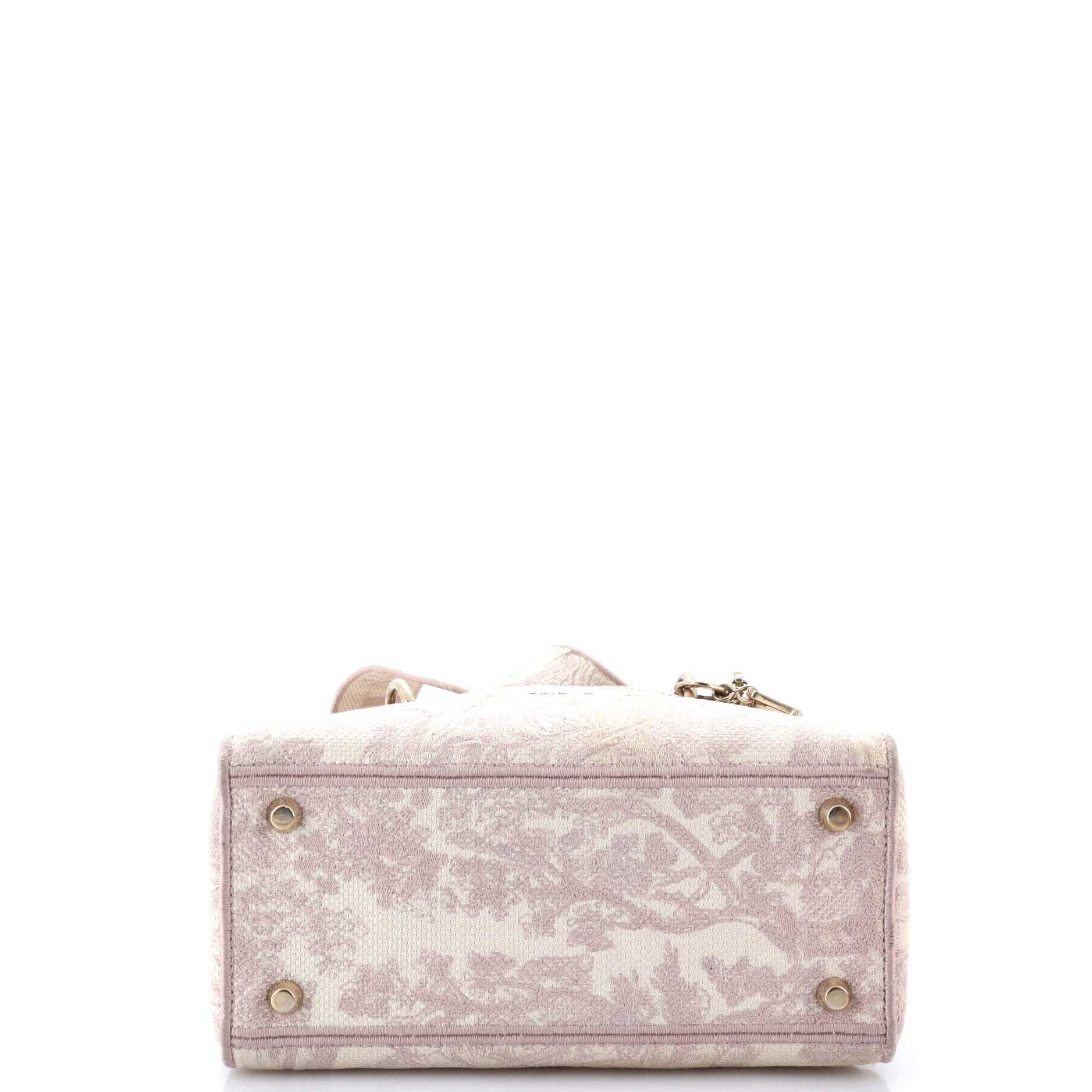 Pre-Loved Christian Dior Toile de Jouy Lady D-Lite Bag Embroidered Canvas - Image 4