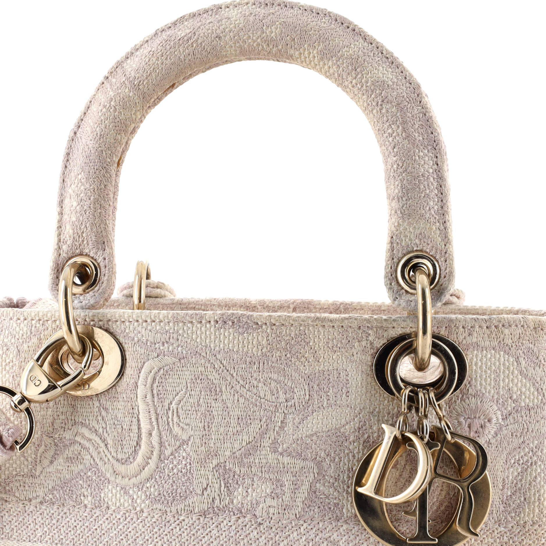 Pre-Loved Christian Dior Toile de Jouy Lady D-Lite Bag Embroidered Canvas - Image 7