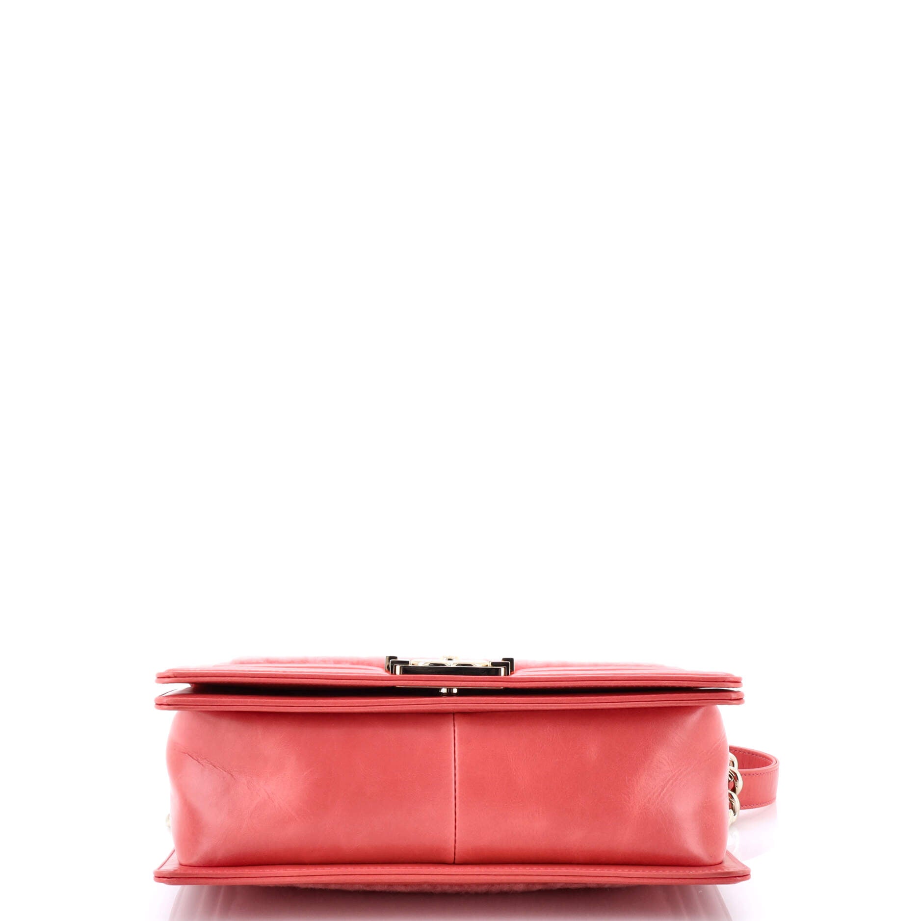 Pre-Loved Chanel Boy Flap Bag Shearling with Leather Old Medium - Image 5