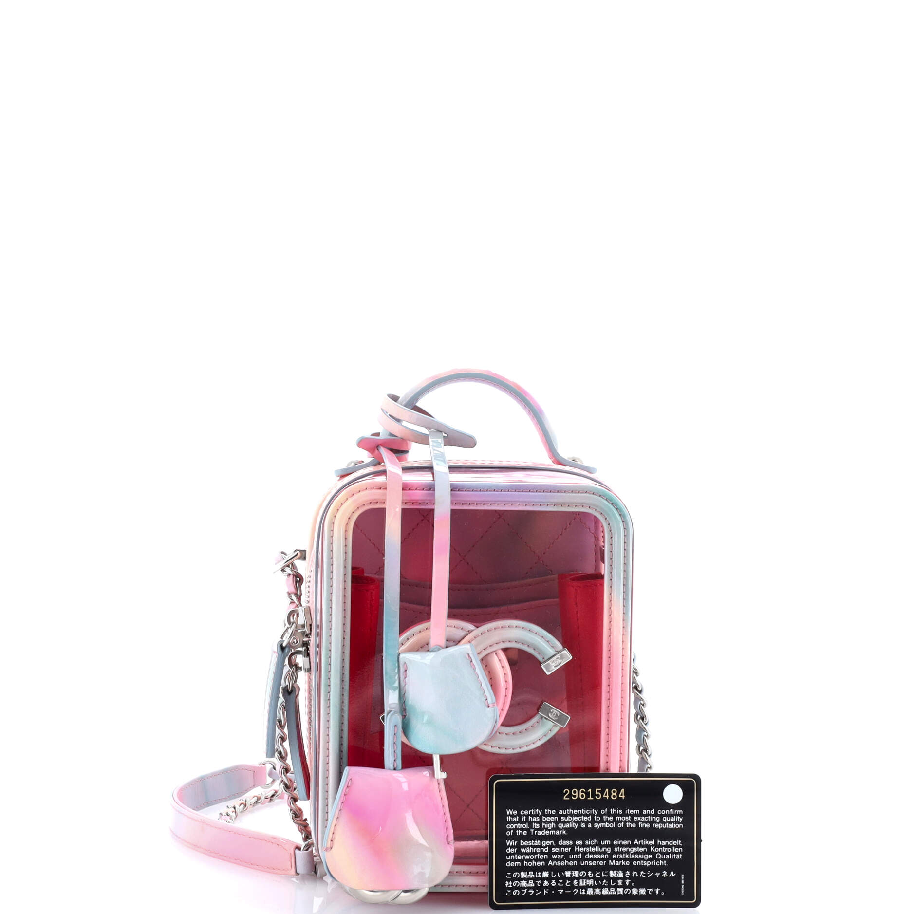 Pre-Loved Chanel Filigree Vertical Vanity Case PVC with Lambskin - Image 2