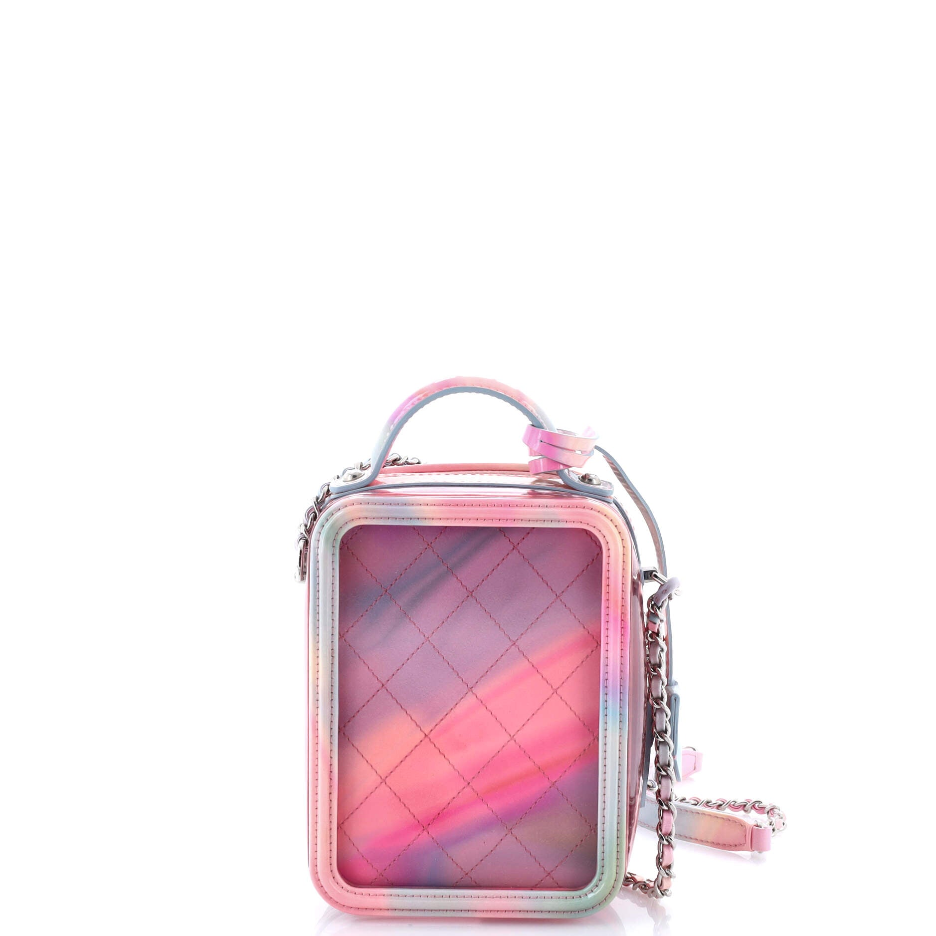 Pre-Loved Chanel Filigree Vertical Vanity Case PVC with Lambskin - Image 4