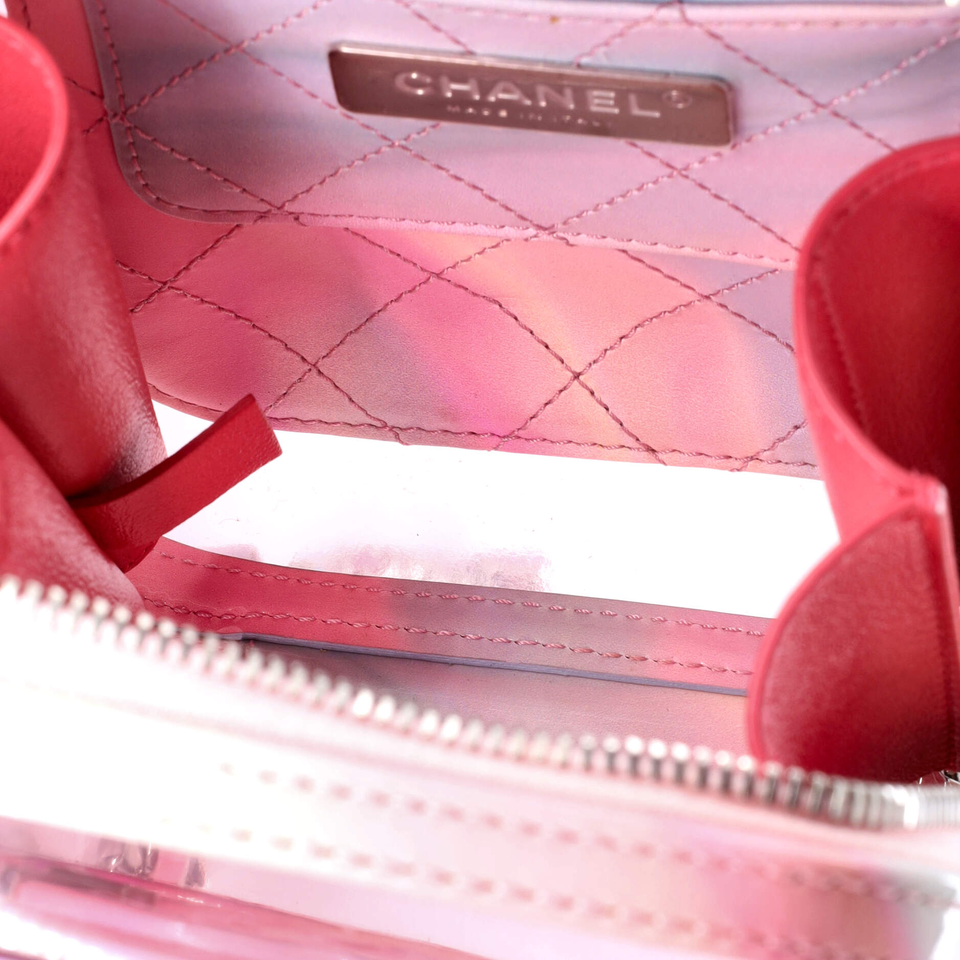 Pre-Loved Chanel Filigree Vertical Vanity Case PVC with Lambskin - Image 6