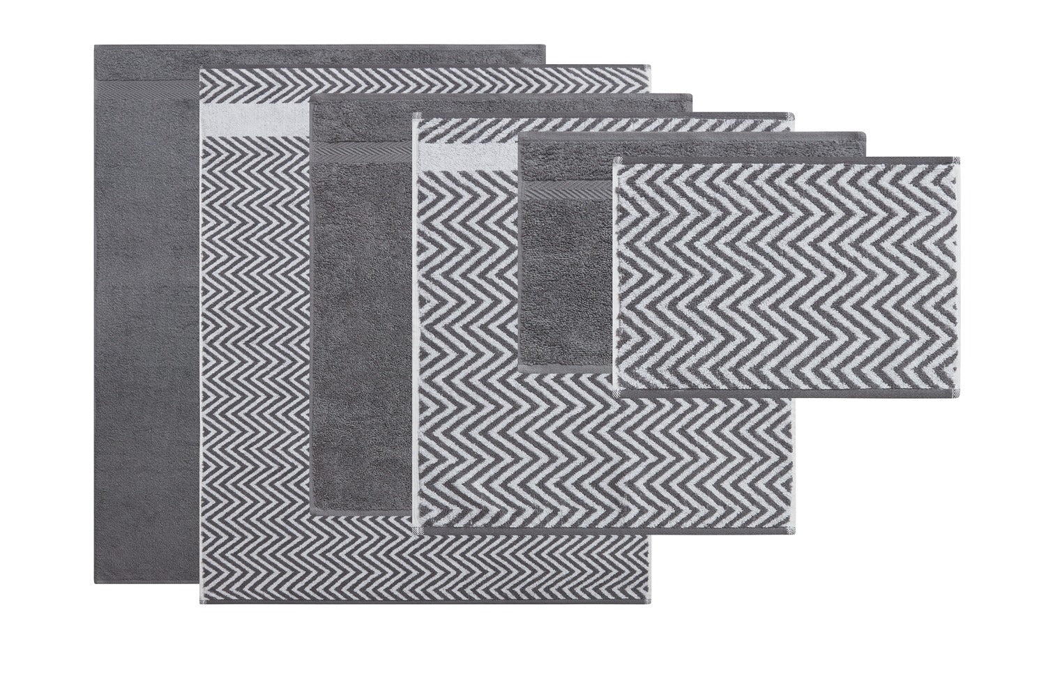 Kathy Ireland 6 Piece Chevron Jacquard Towel Set with Lets Dry - Image 21