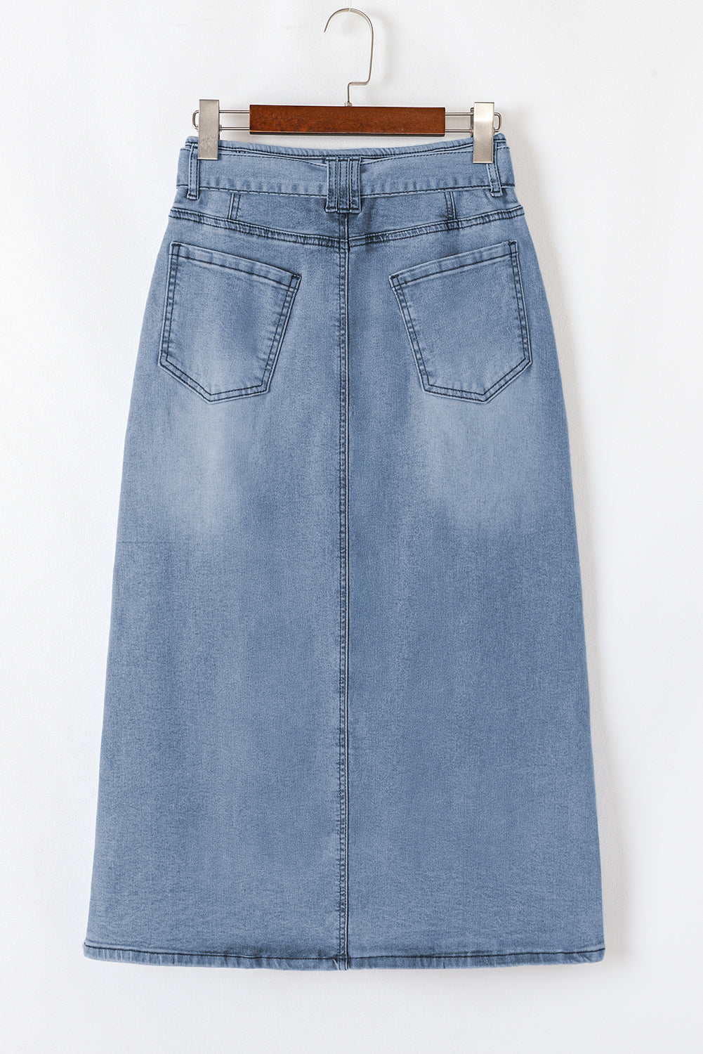 Ariah High Waist Midi Denim Skirt by Threaded Pear - Image 9