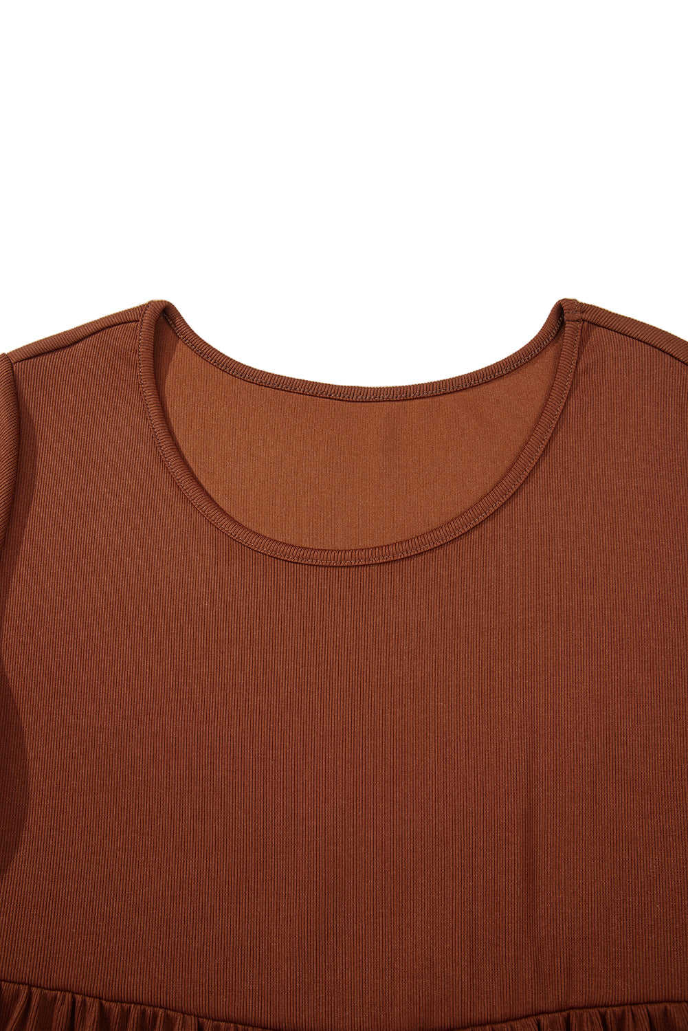 Threaded Pear Everleigh Ribbed Frilled Trim High Waist Dress - Image 9