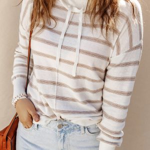 Lauren Cowl Neck Striped Print Drop Shoulder Sweater by Threaded Pear