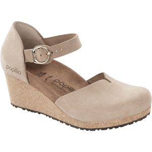 Birkenstock Mary P-Buckle Nubuck Leather Sandcastle