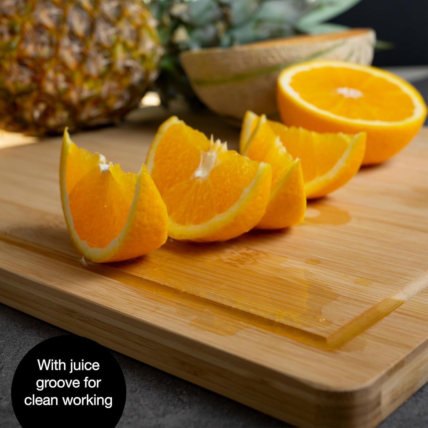 Moritz & Moritz XXL Bamboo Cutting & Serving Board | Large Wooden Chopping Board with Juice Groove - Image 4