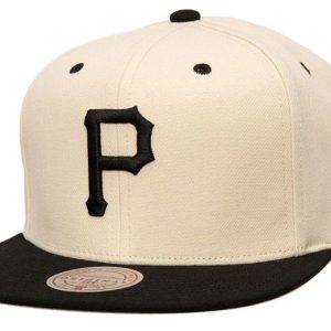 Mitchell & Ness Men's Mlb Evergreen Cream Black Snapback Pirates - Hs9558-Ppiofwh