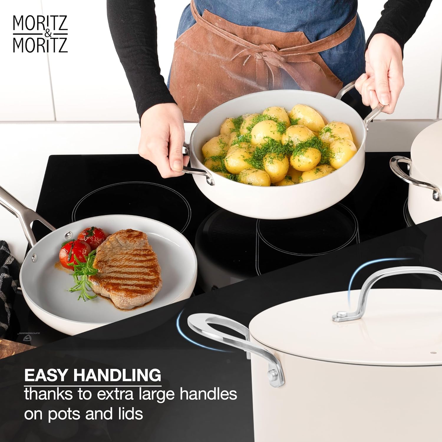 Moritz & Moritz 7-Piece Cast Aluminum Cookware Set with Lids - Image 8