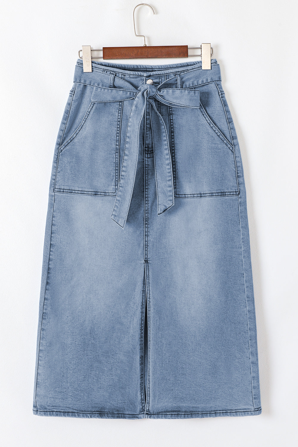 Ariah High Waist Midi Denim Skirt by Threaded Pear - Image 8