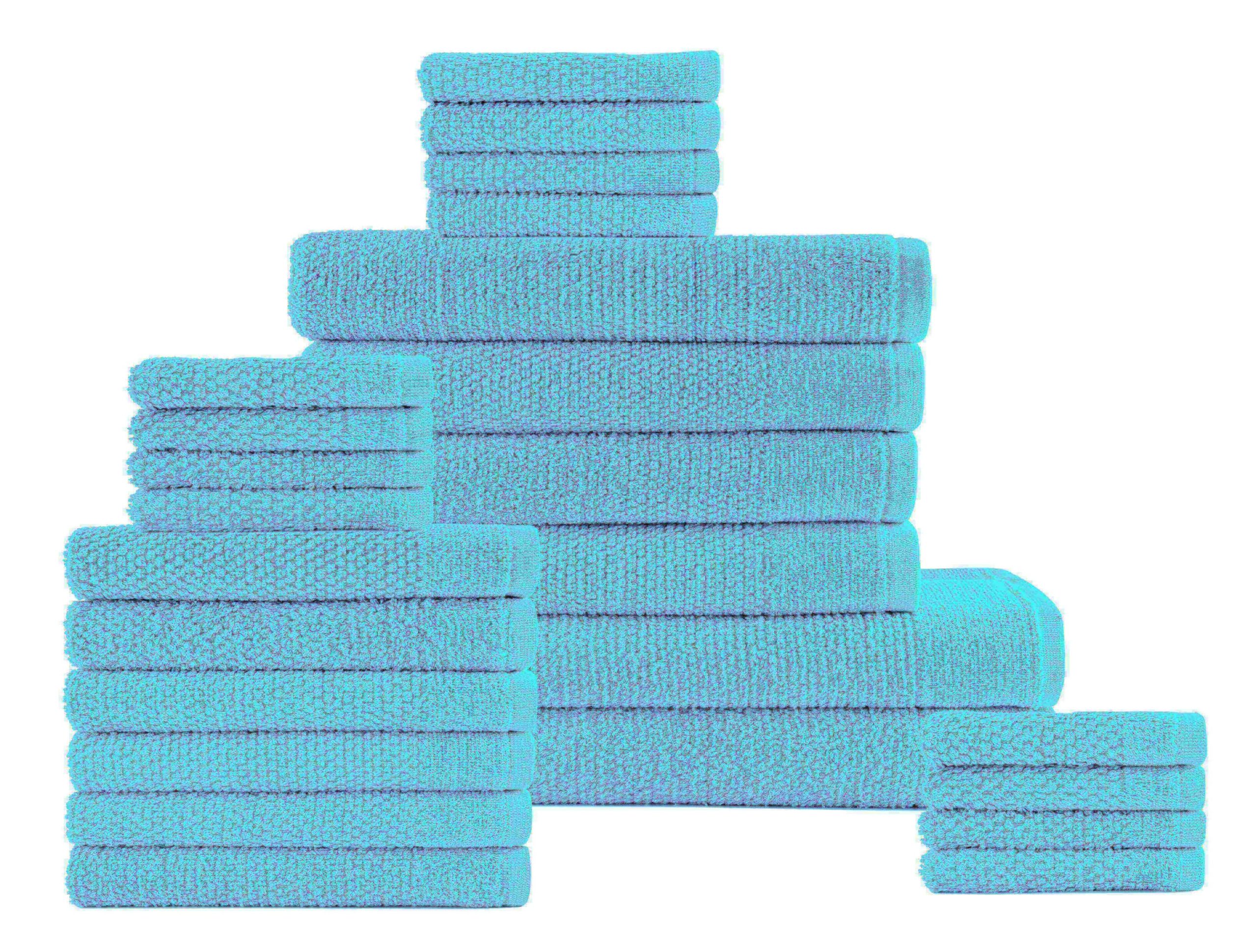 Dan River 24 Piece Popcorn Cotton Bath Towel Set