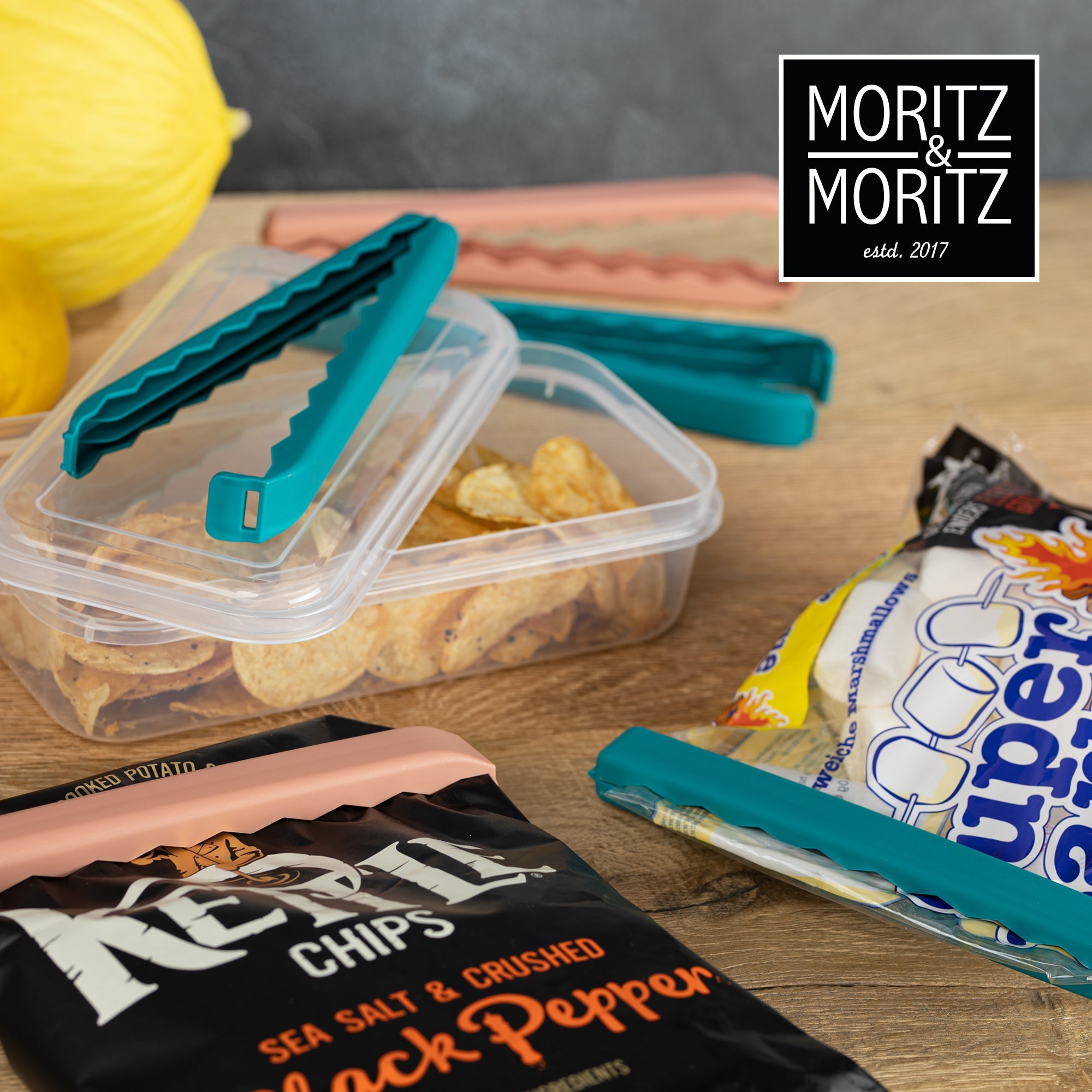 Moritz & Moritz 5 Large Bag Clips with Clear Storage Box | Mixed Colors. BPA-Free & Reusable - Image 6