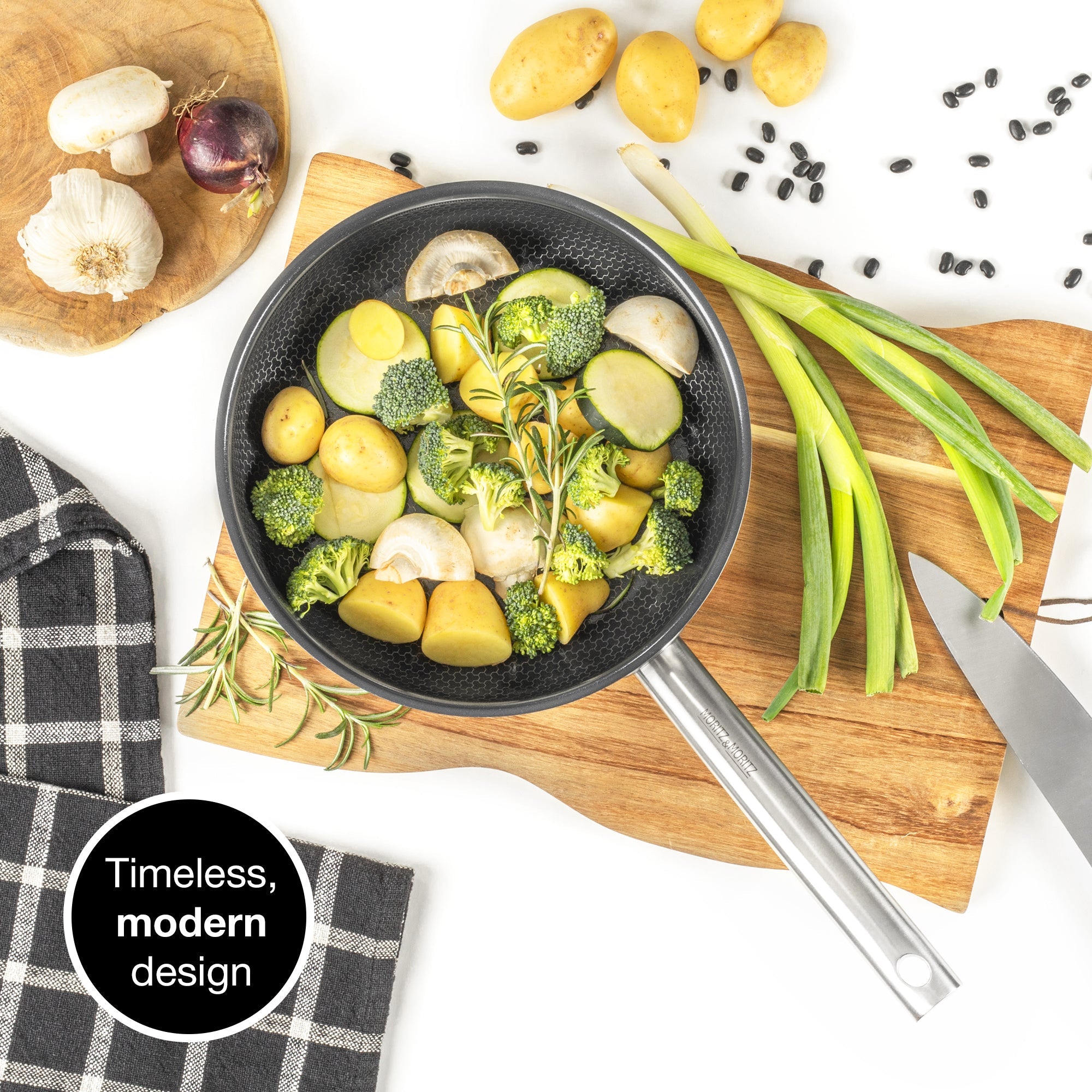 Moritz & Moritz Stainless Steel Honeycomb Non-Stick Pan 9.5 - Image 7