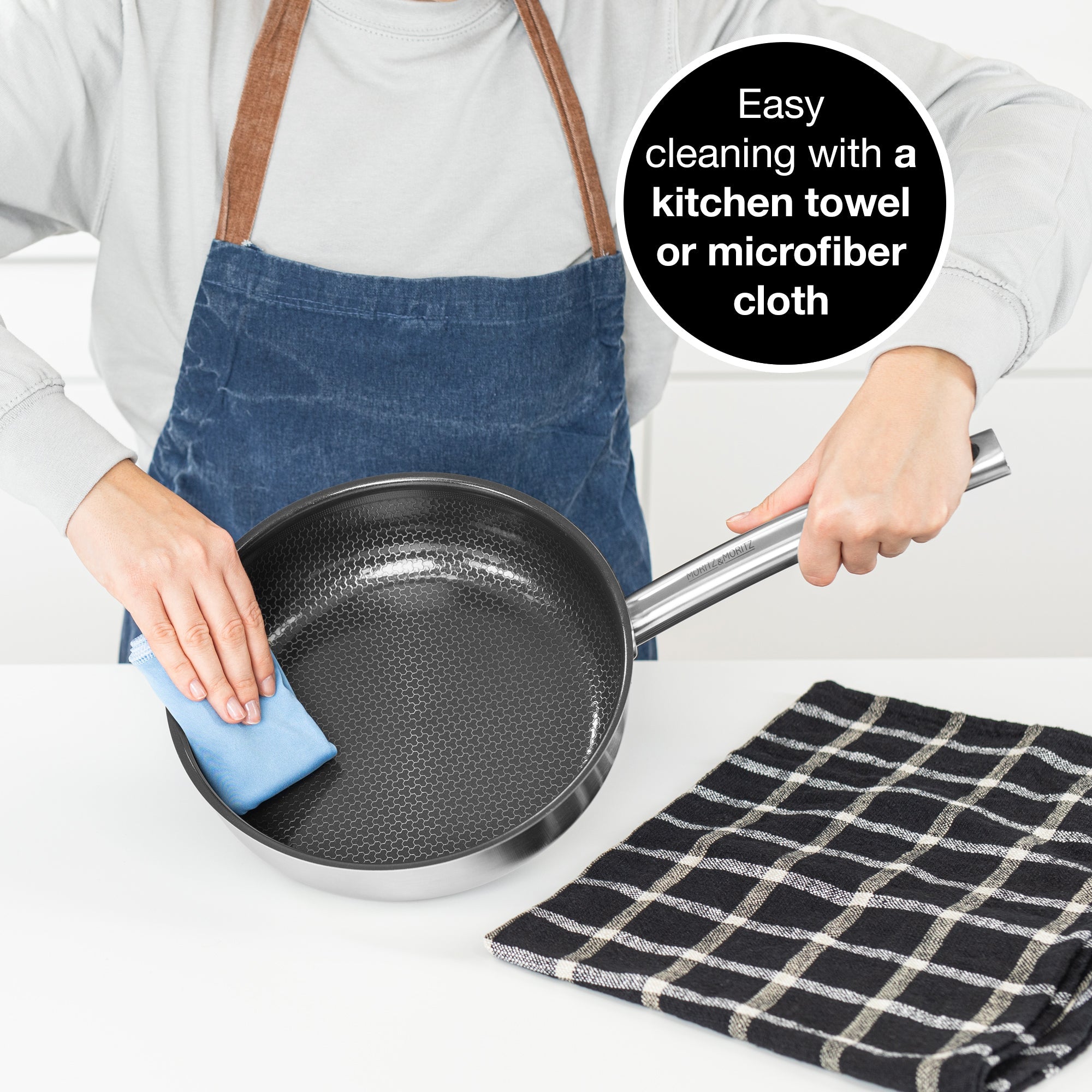 Moritz & Moritz Stainless Steel Honeycomb Non-Stick Pan 9.5 - Image 5