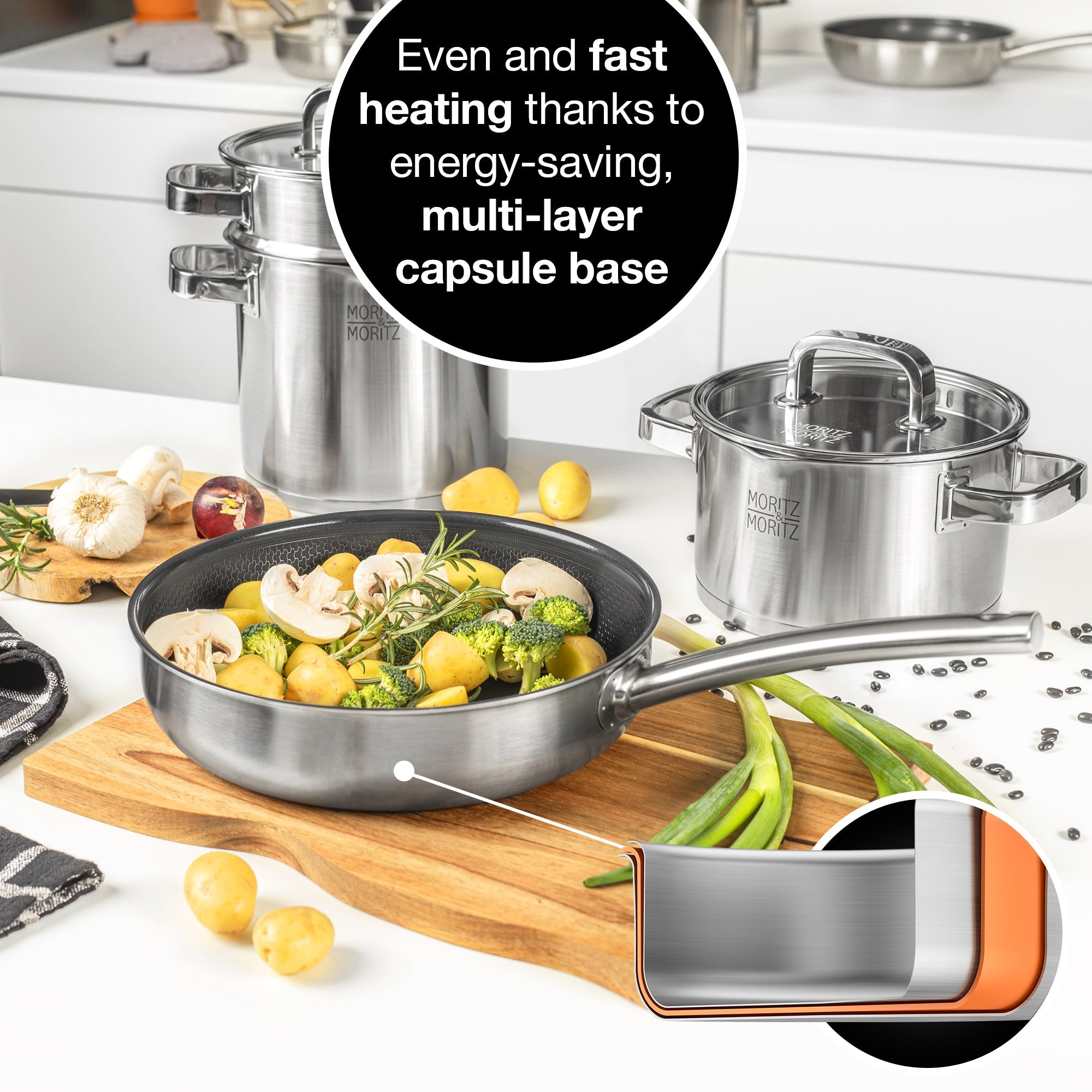 Moritz & Moritz Stainless Steel Honeycomb Non-Stick Pan 9.5 - Image 8