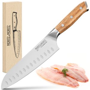 Moritz & Moritz German Steel 7 Santoku Knife | Professional Sharp Multipurpose Kitchen Knife