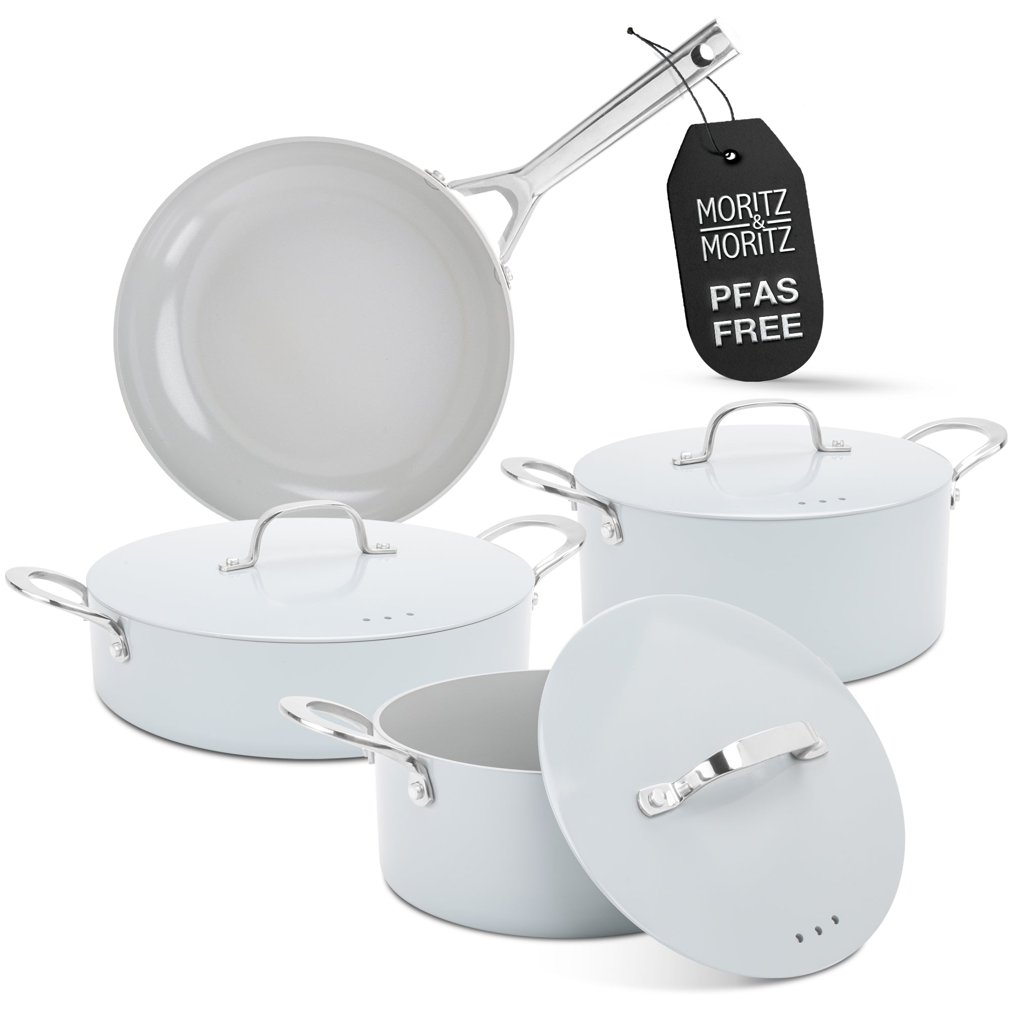 Moritz & Moritz 7-Piece Cast Aluminum Cookware Set with Lids - Image 2