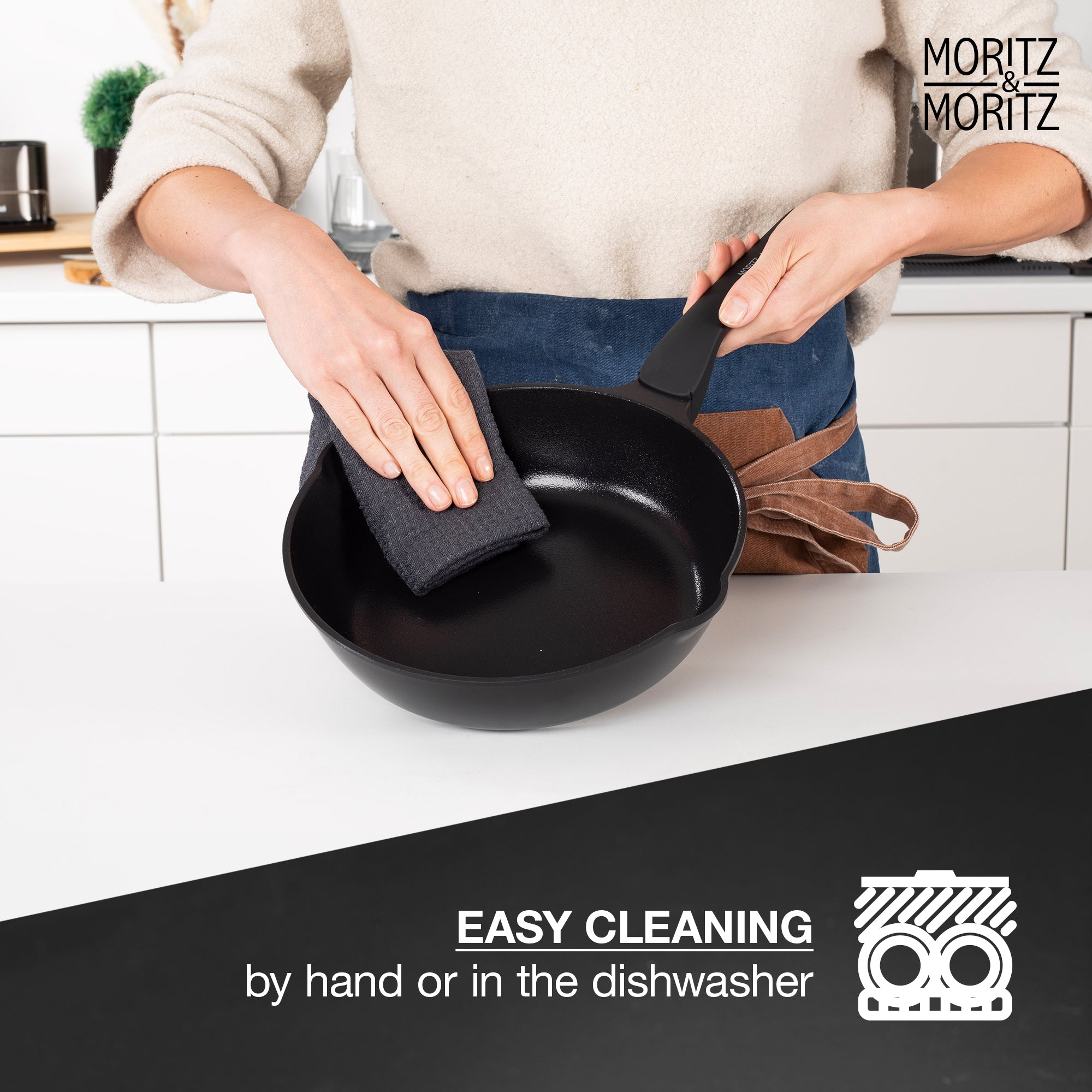 Moritz & Moritz 11-Inch Induction Frying Pan with Lid - Image 6