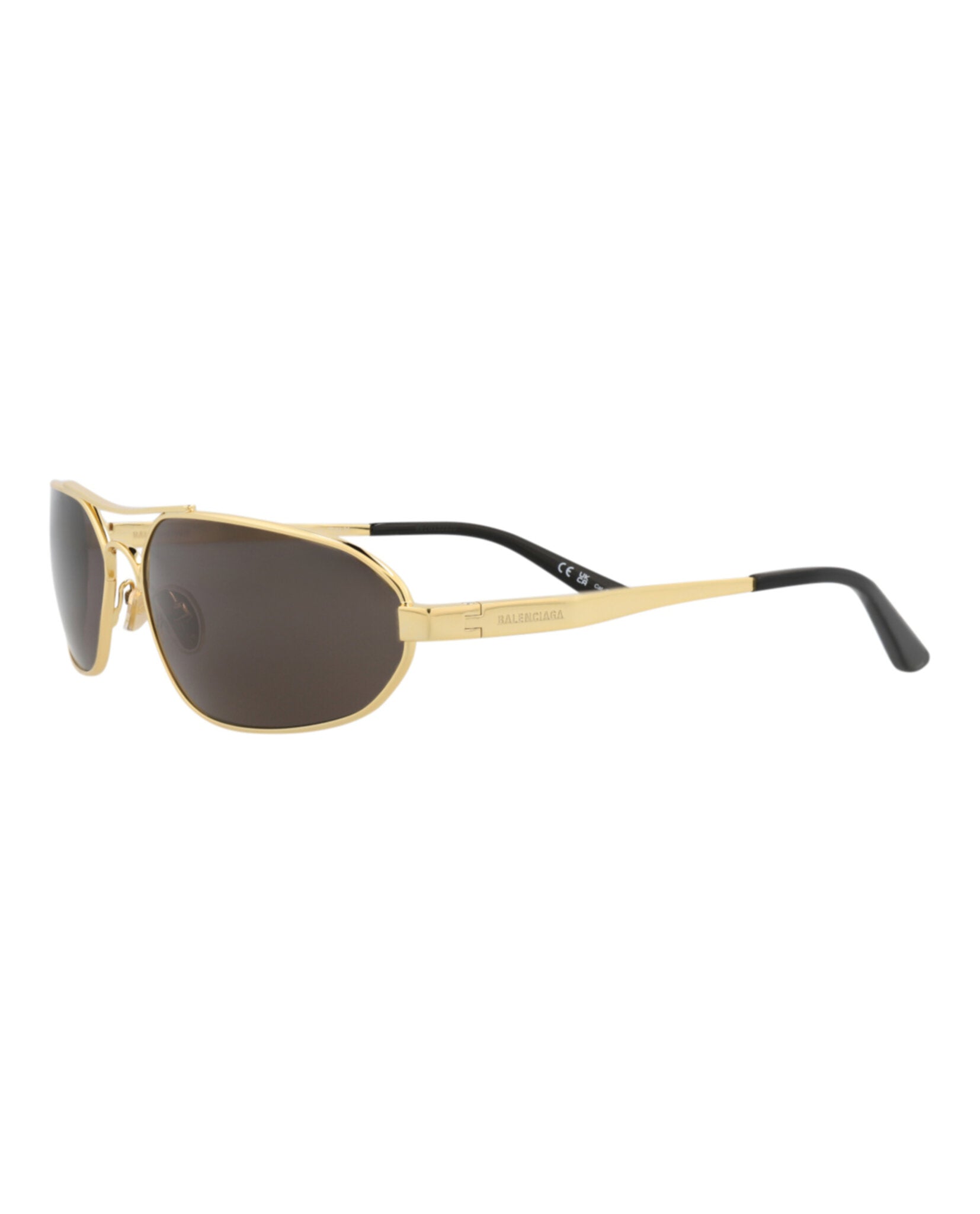 Balenciaga Shield-Frame Metal Sunglasses - Image 2